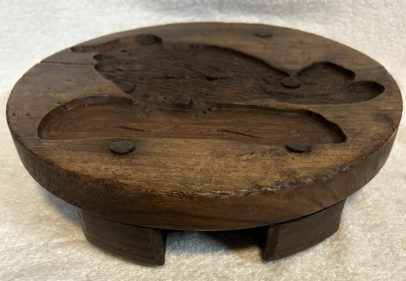 Awesome Antique Pennsylvania Dutch Duck/Bird Cheese Press Mold Excellent Piece!
