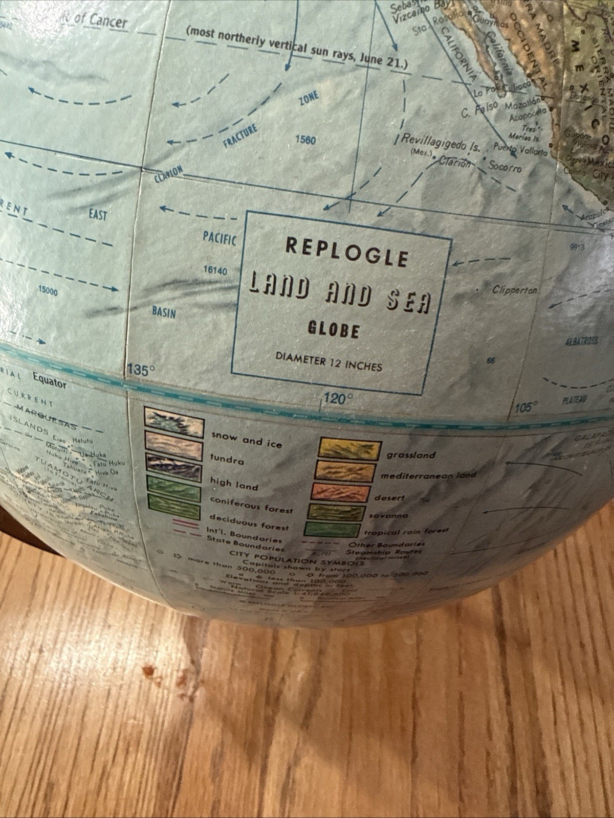 Vintage Replogle Globe 12 in Diameter Raised Relief with USSR 1950s