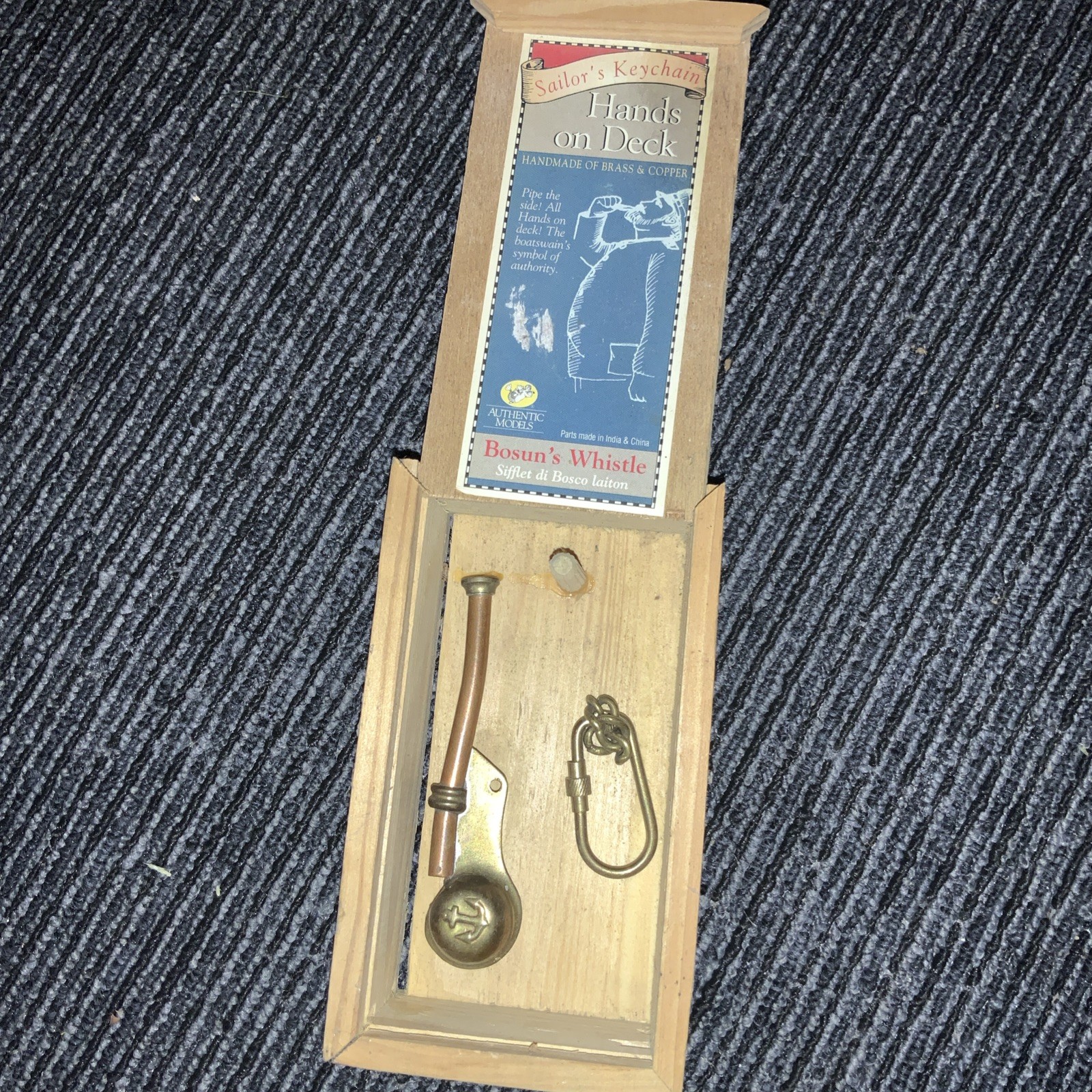 Sailors Keychain, Hands On deck Bosun’s Whistle w/Box CSNB-310-01C