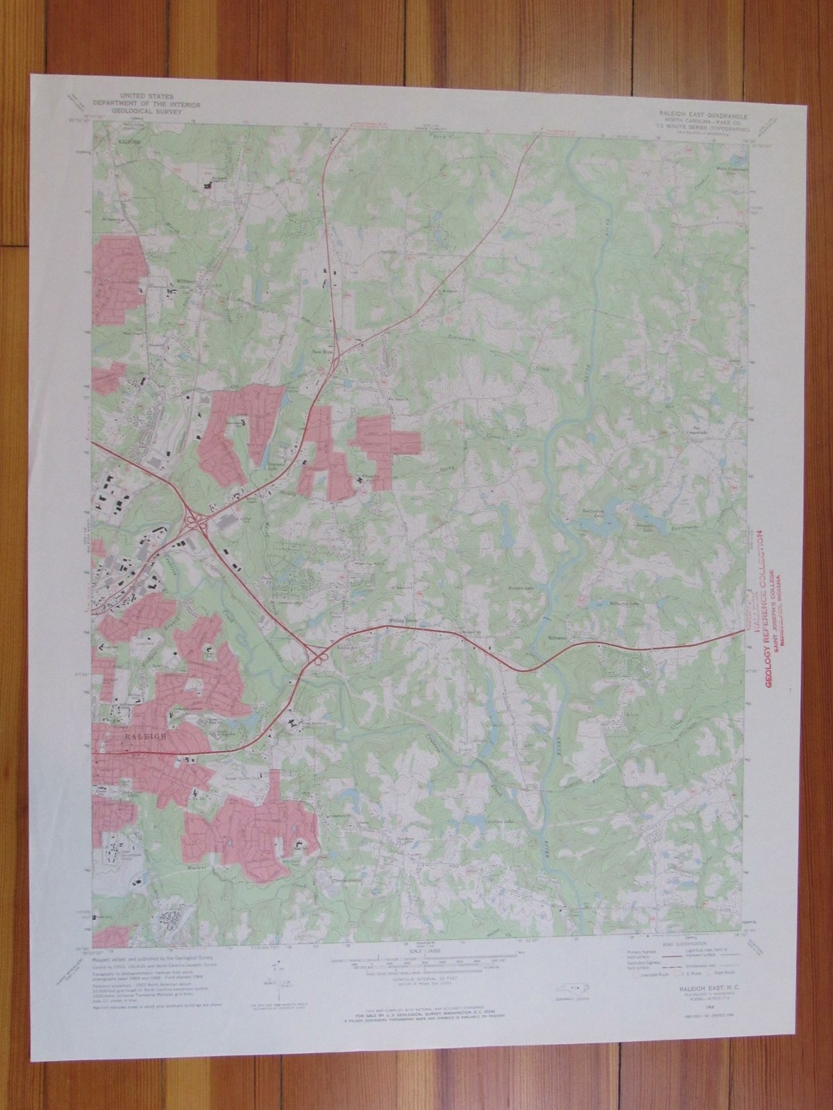 Raleigh East North Carolina 1972 Original Vintage USGS Topo Map