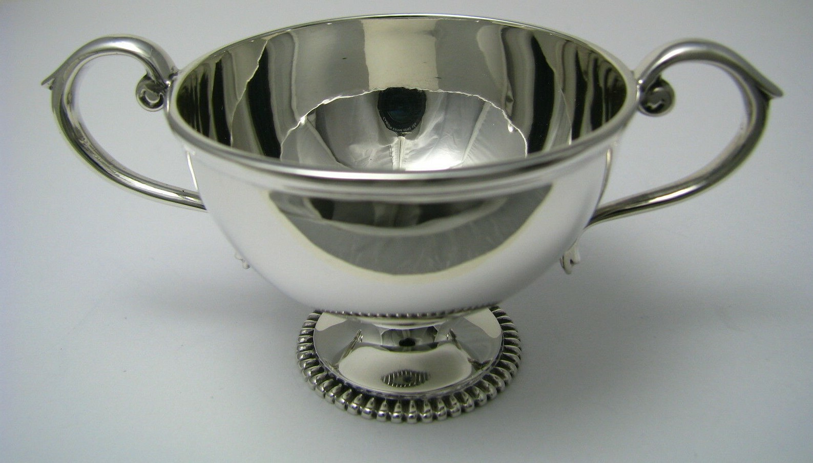 2 STERLING SILVER SALT CELLARS DISHES by Wakely & Wheeler London England ca1924