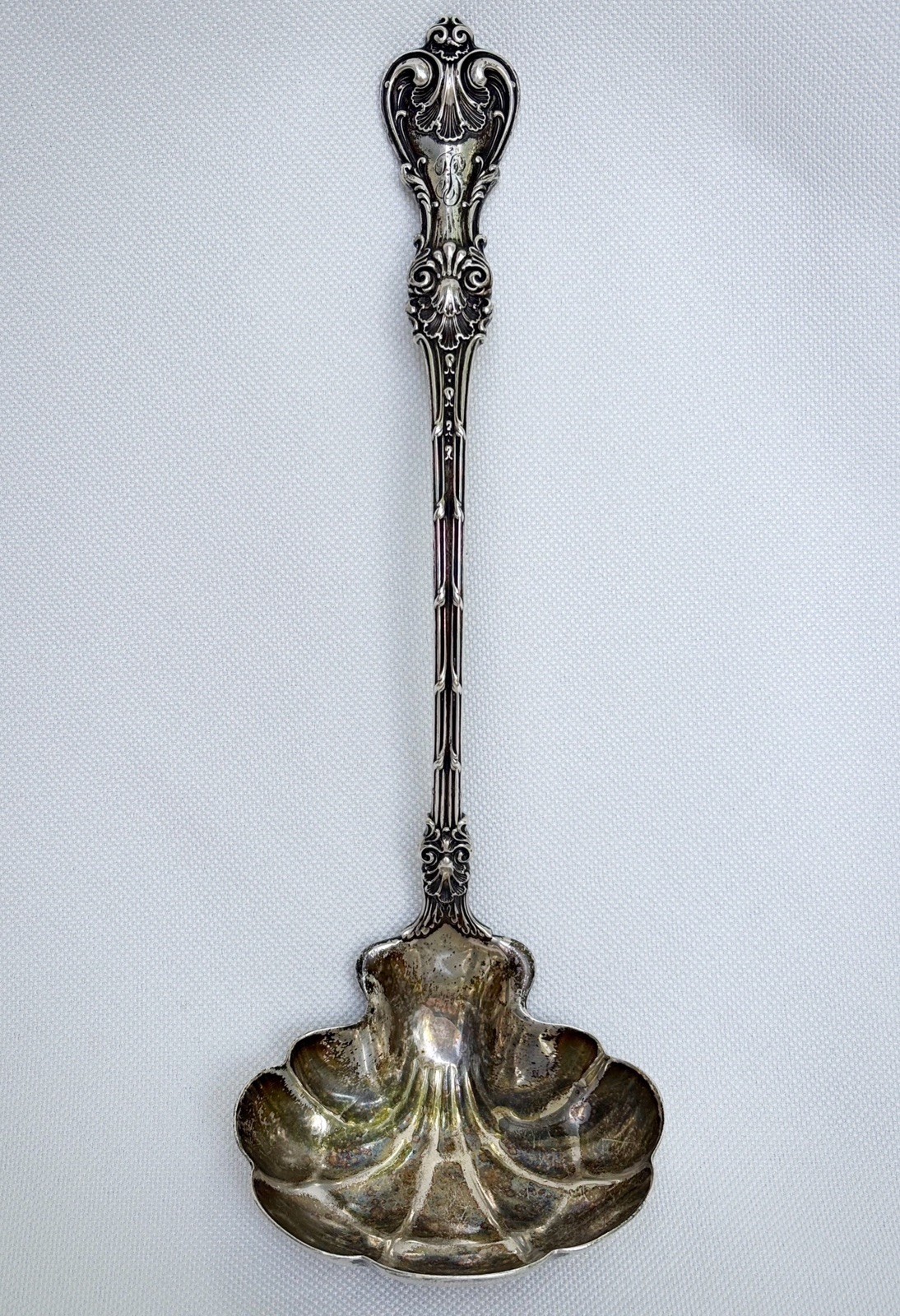 Whiting King Edward Sterling Silver Large Ladle 12” 296g c1901 Antique