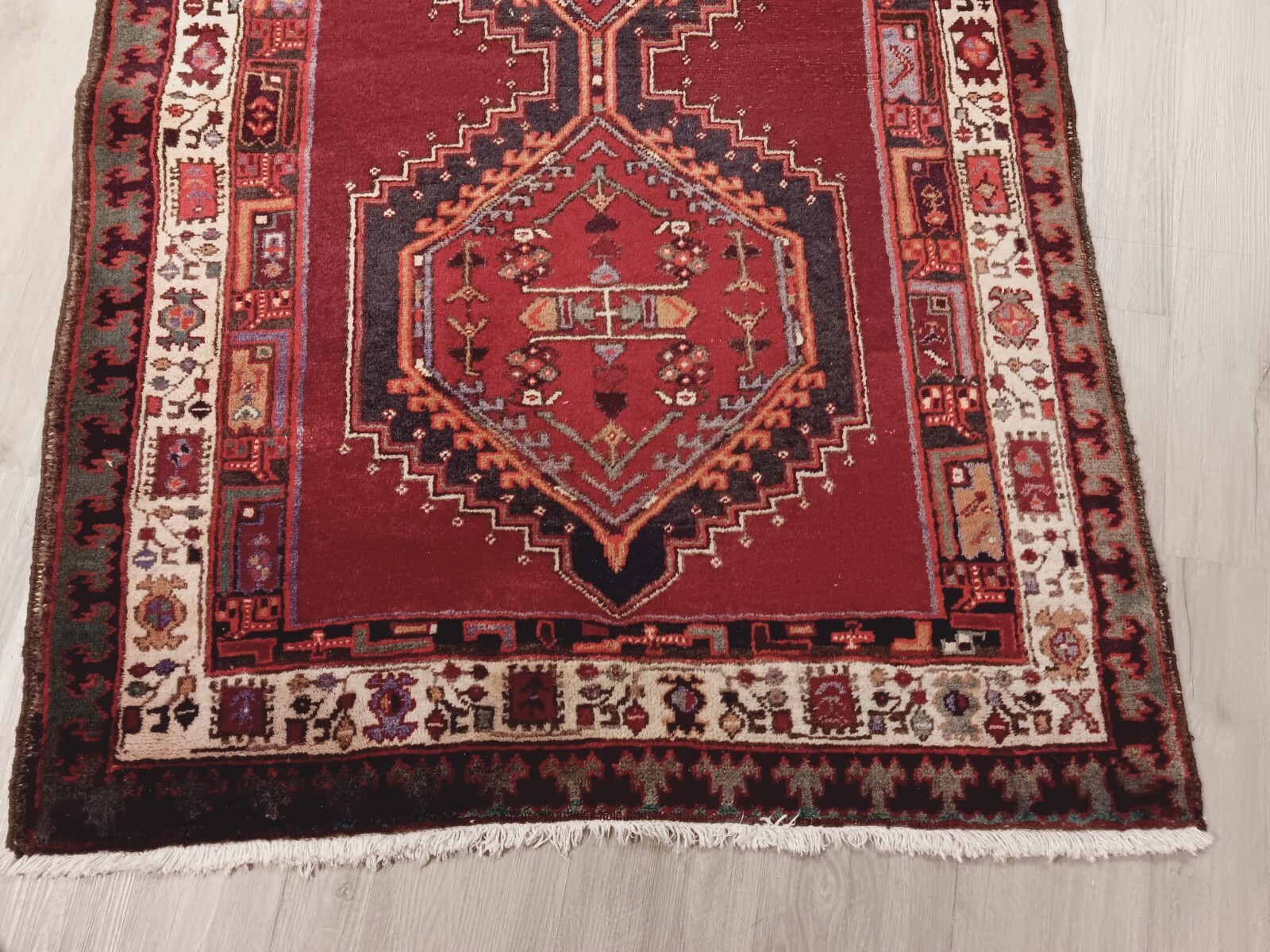 ESTATE Circa 1950 11 FEET Runner Azerbaijan Handmade-knotted Rug Wool 586480