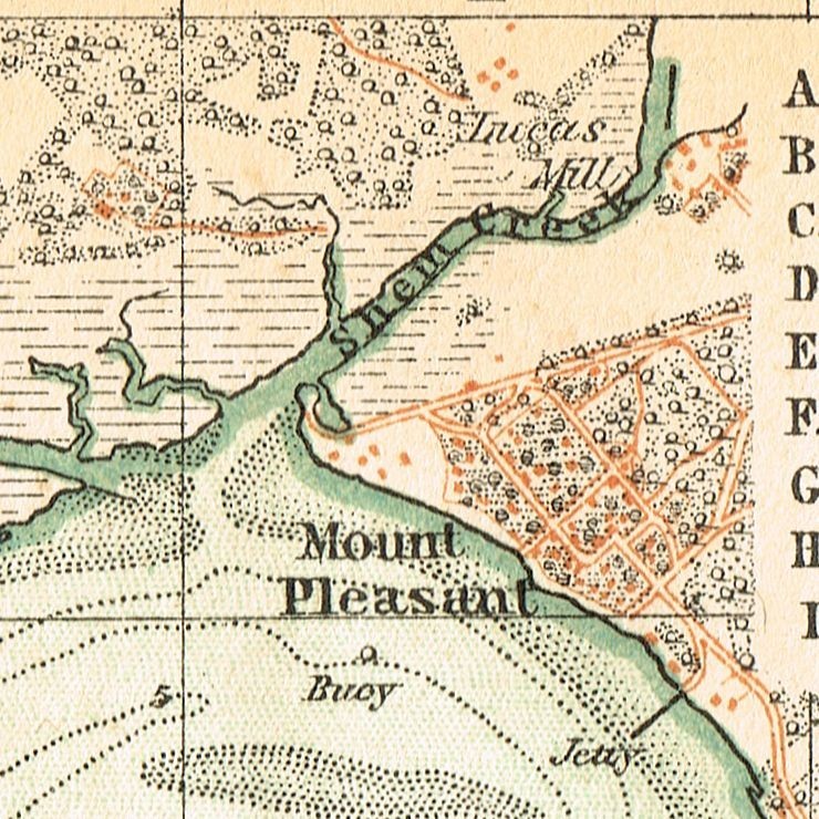CHARLESTON 1893 Original Map City Plan U.S.A SOUTH CAROLINA state map