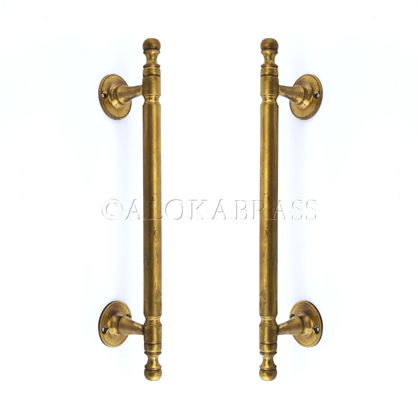 2 face fix 12″ inch solid brass Large Kitchen Cabinet Grab pulls 30 cm old style