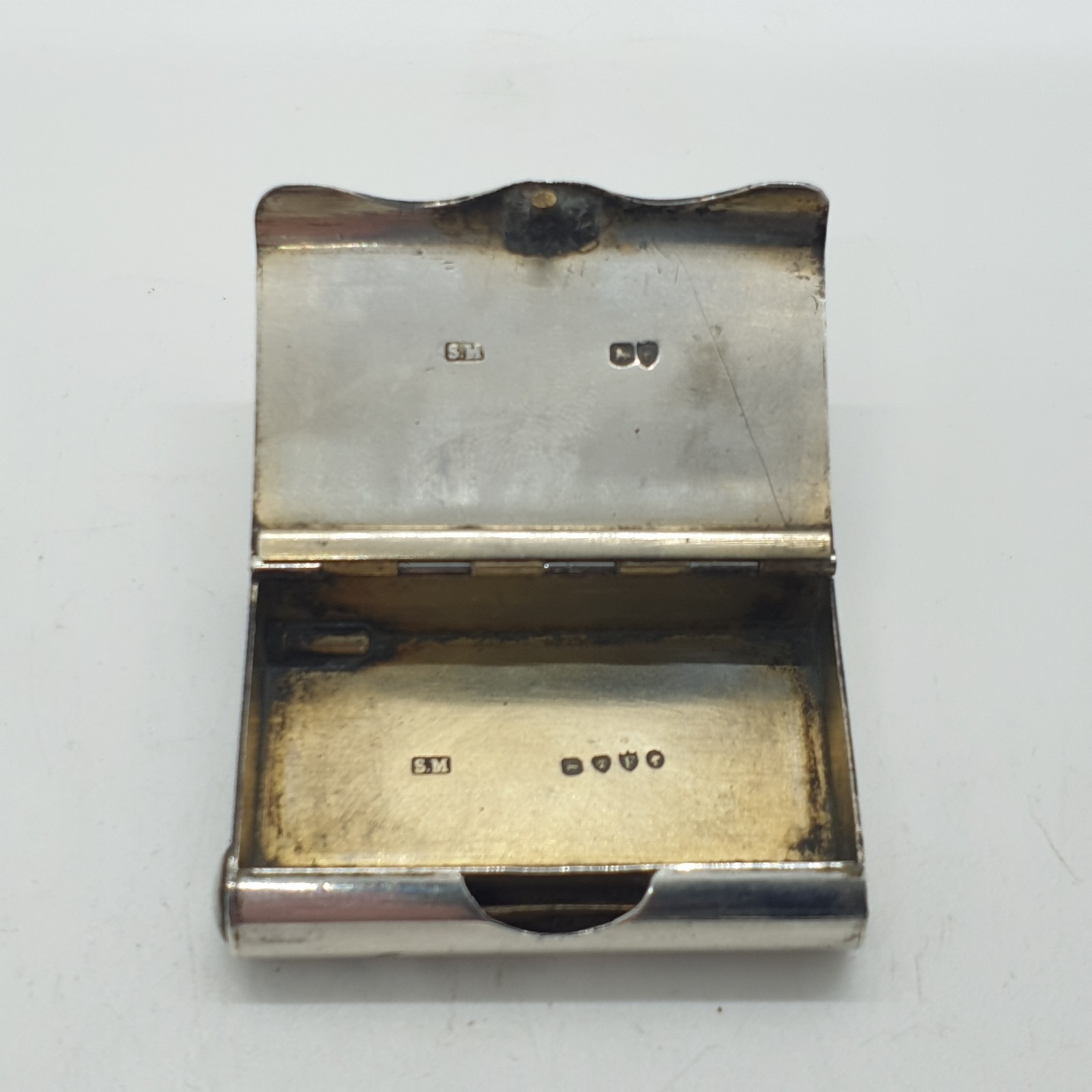 Scarce Solid Silver Book Slow Burn Vesta Case Sampson Mordan & Co 1881