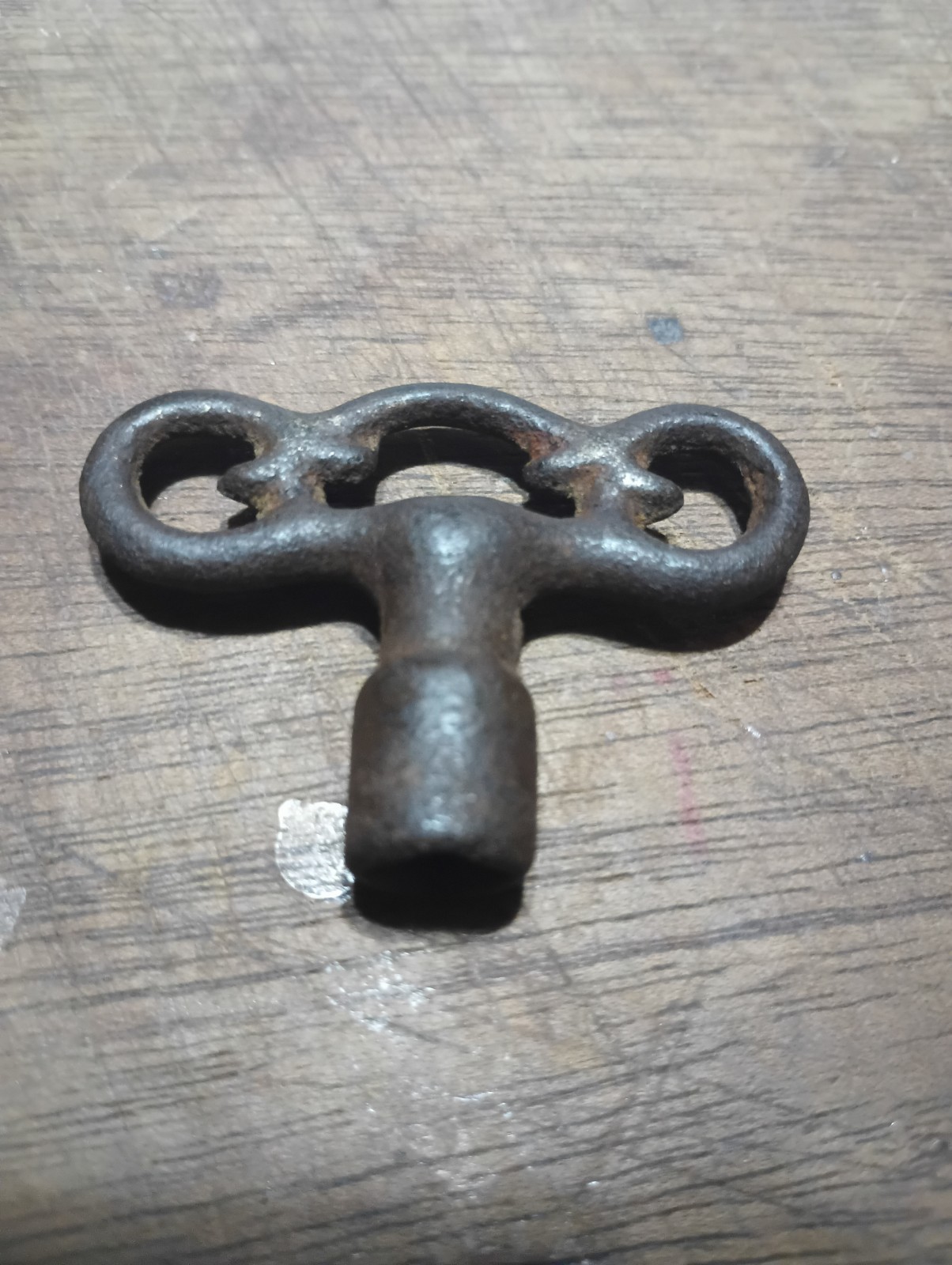 Antique Key – Iron Clock Key 1 3/4″ long Steampunk