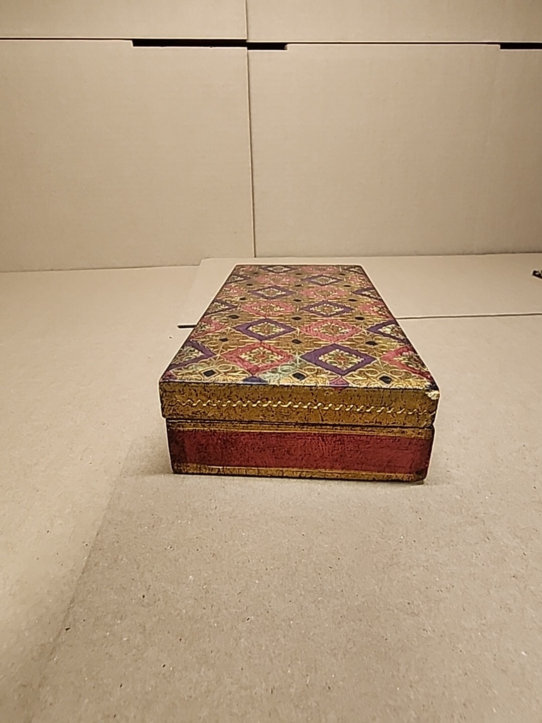 Vintage Wood Small Trinket Storage Box Rose Wood In The Garden.