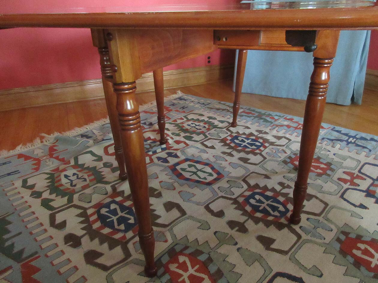 Vtg. Solid Cherry Drop Leaf Table, Well Made in U.S.A., High Quality, Sturdy