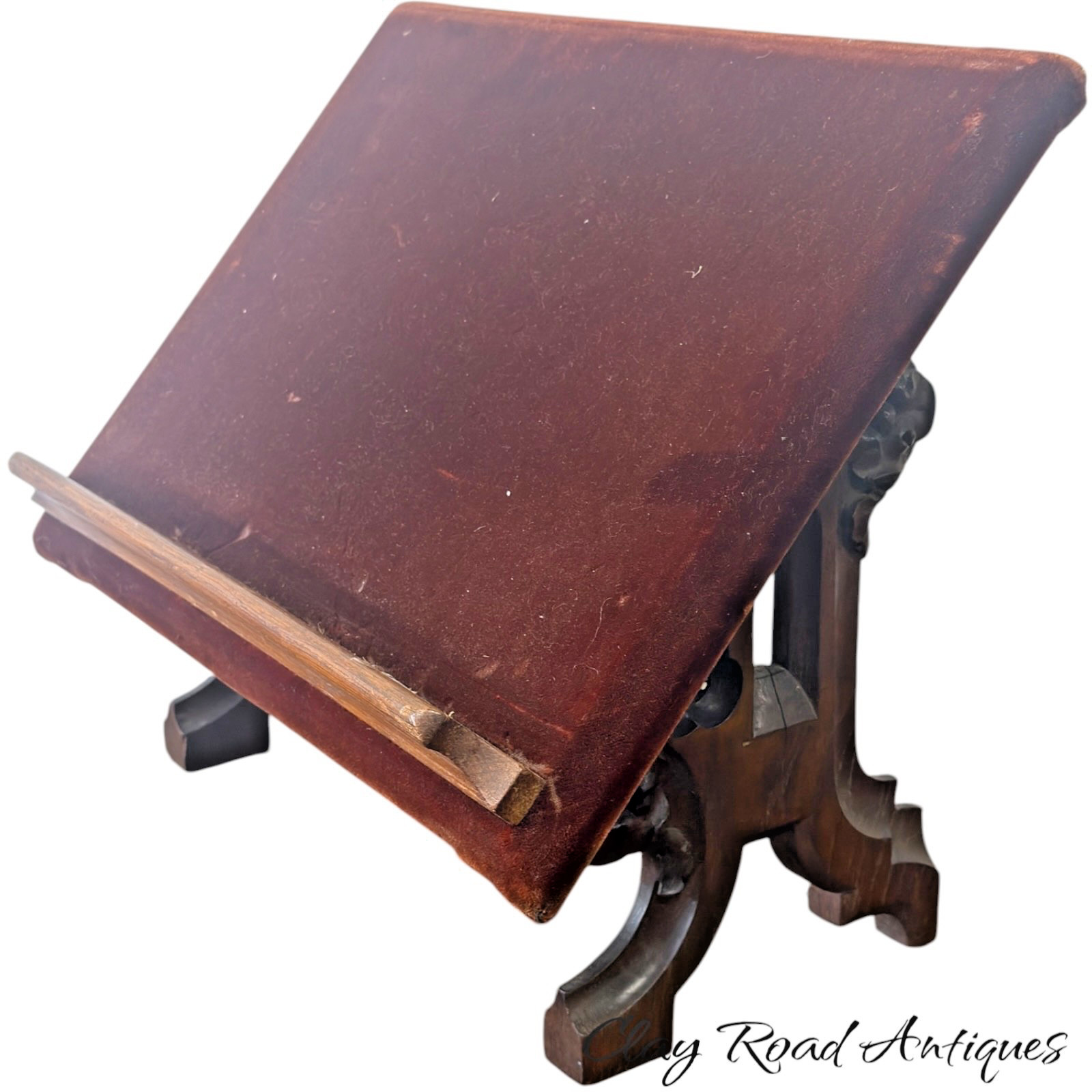 Antique gothic bible stand victorian walnut carved lectern table top 1870