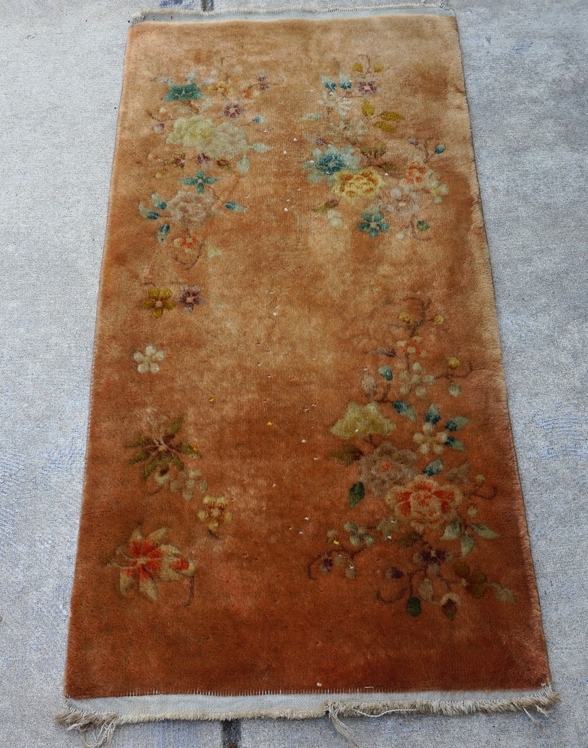 Antique Chinese Art Deco Rug 2’x3’10”