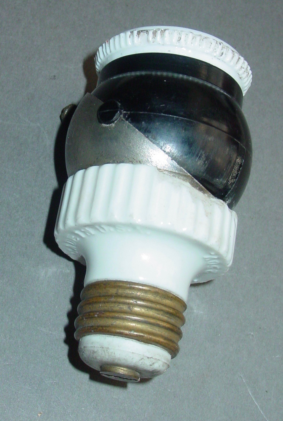 Vintage Angled Eyeball Swivel Unit Light Fixture Socket Adapter Bryant USA