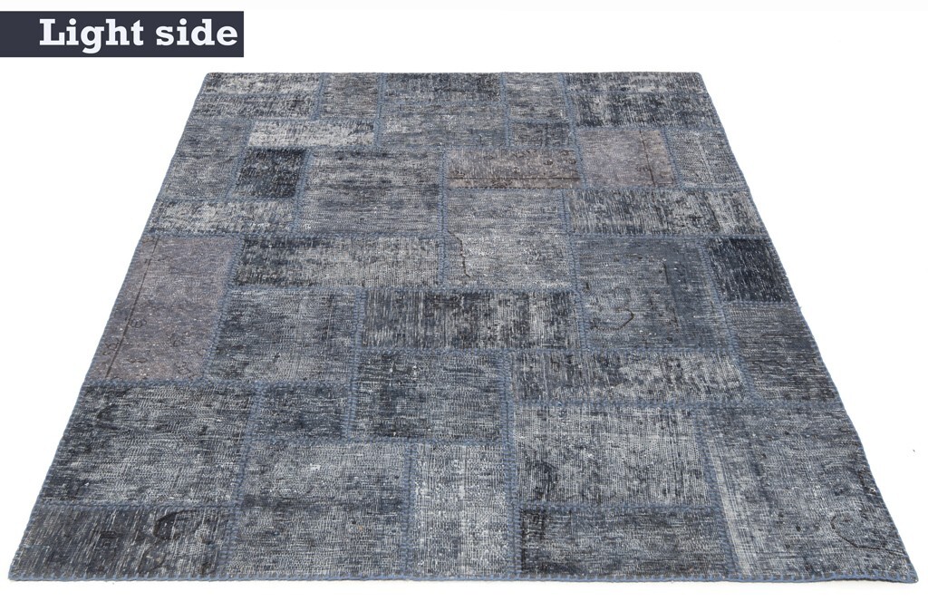 Patchwork 183×127 cm Hand Knotted Oriental Rug Vintage Carpet Grey