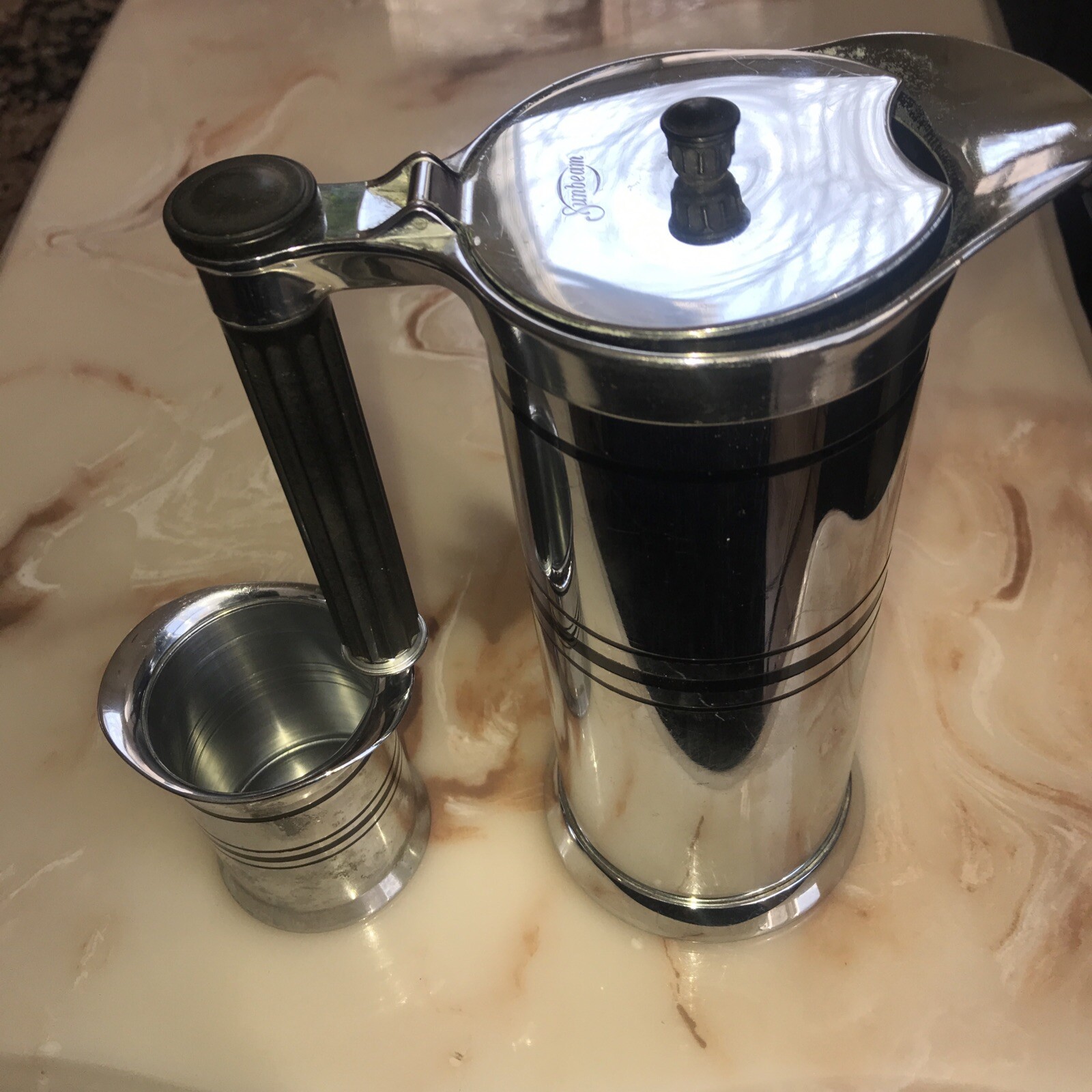 Sunbeam 1930’s Art Deco Coffee Tea Carafe Pot With Sugar Bowl Vintage Antique