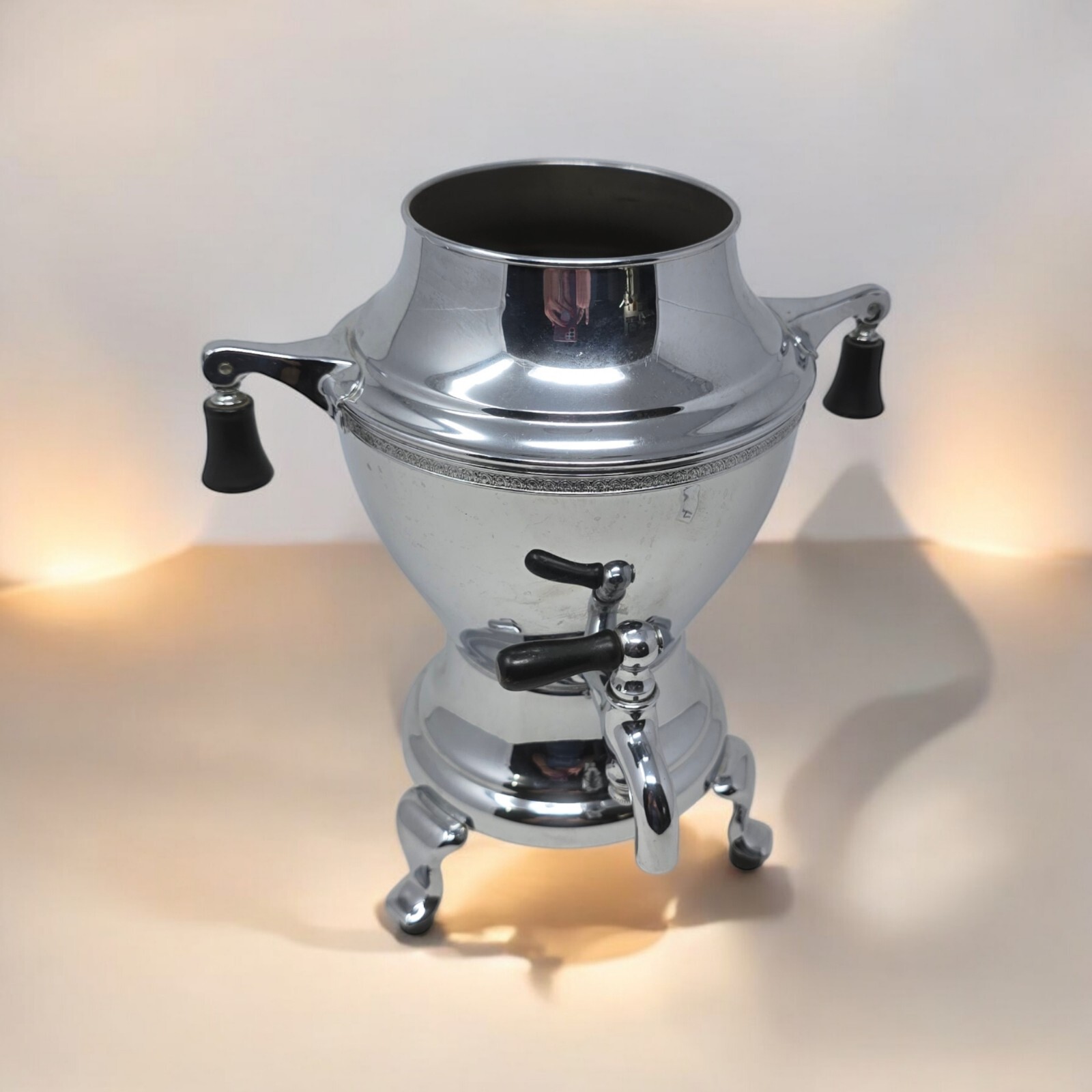 Homelectric Silver Plate Chrome Coffee Urn Samovar Hot Water Dispenser *READ
