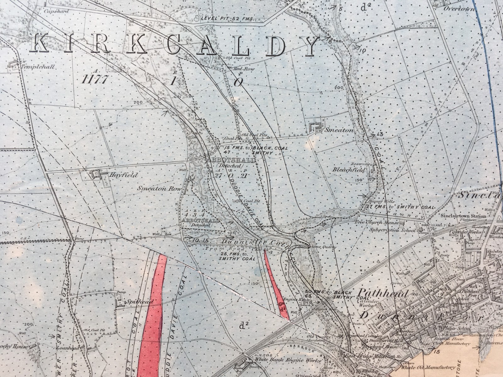 1st Edition (1862) Geological Map of the Kirkcaldy area. Fife & Kinross Sheet 32