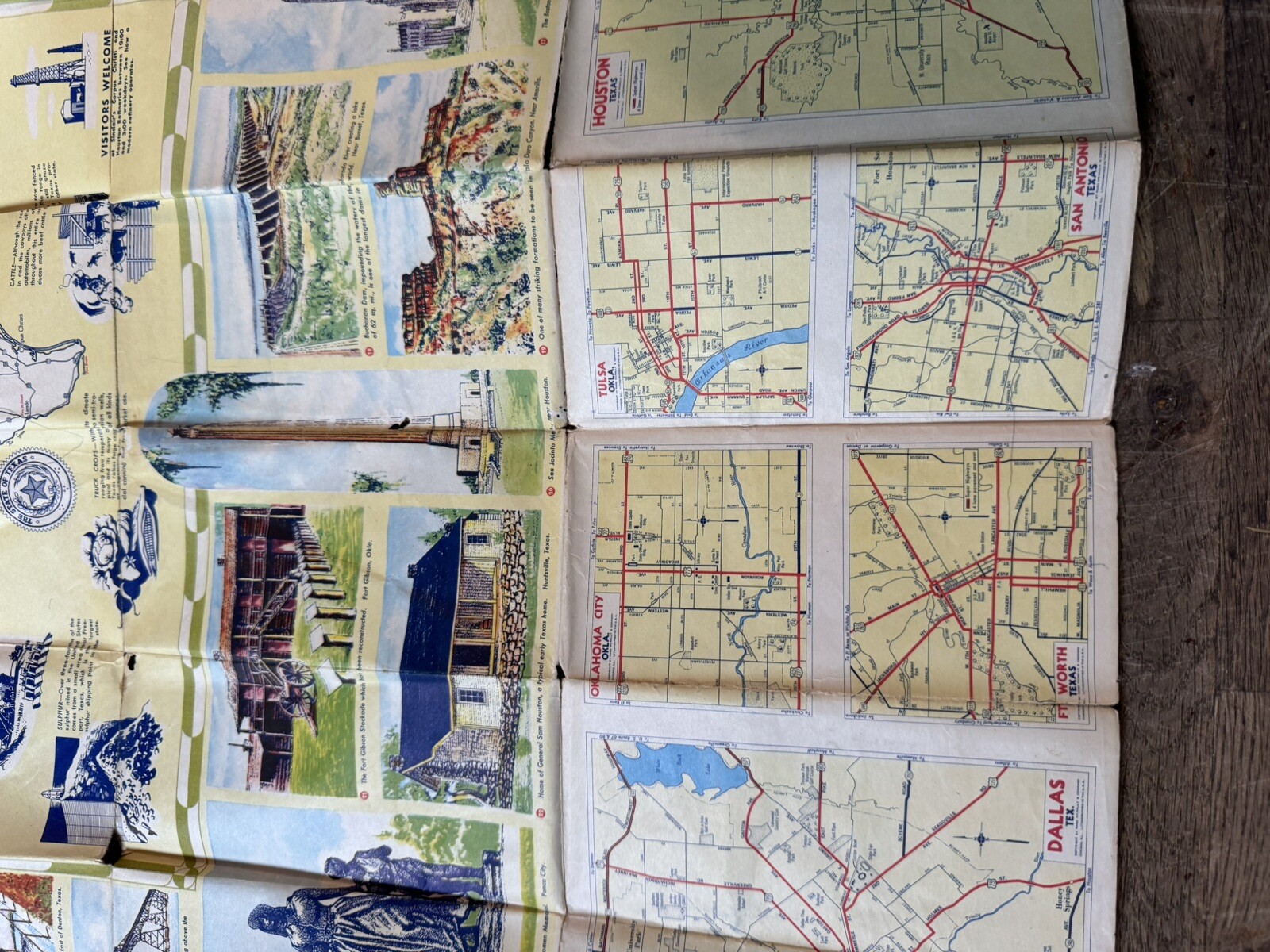 CHICAGO & VINCINITY SINCLAIR HC GASOLINE ROAD MAP *RARE* 1950s Oklahoma/Texas