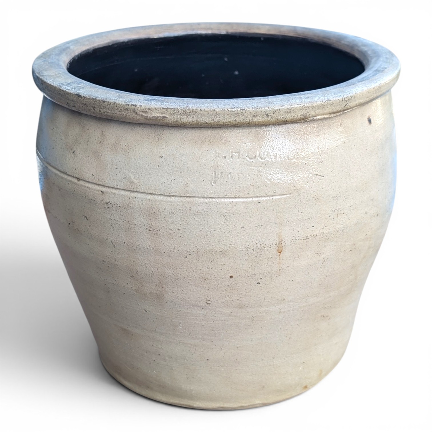 F.H. Cowden Stoneware Apple Butter Crock Harrisburg Pa 8″