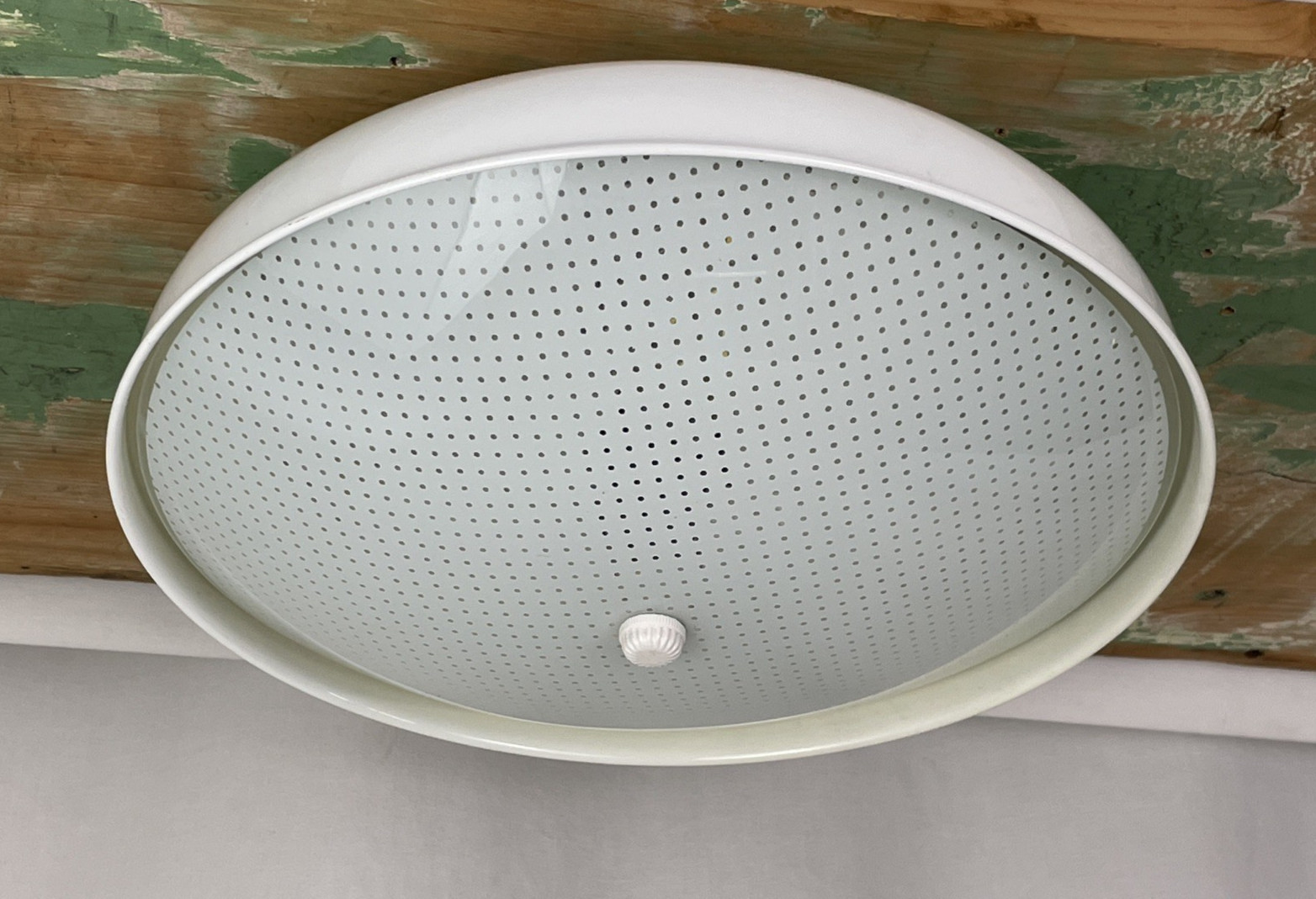 Vtg Art Deco MCM Flush Mount Ceiling Light 1920s 1940s 1950s Diner Kitchen, UFO