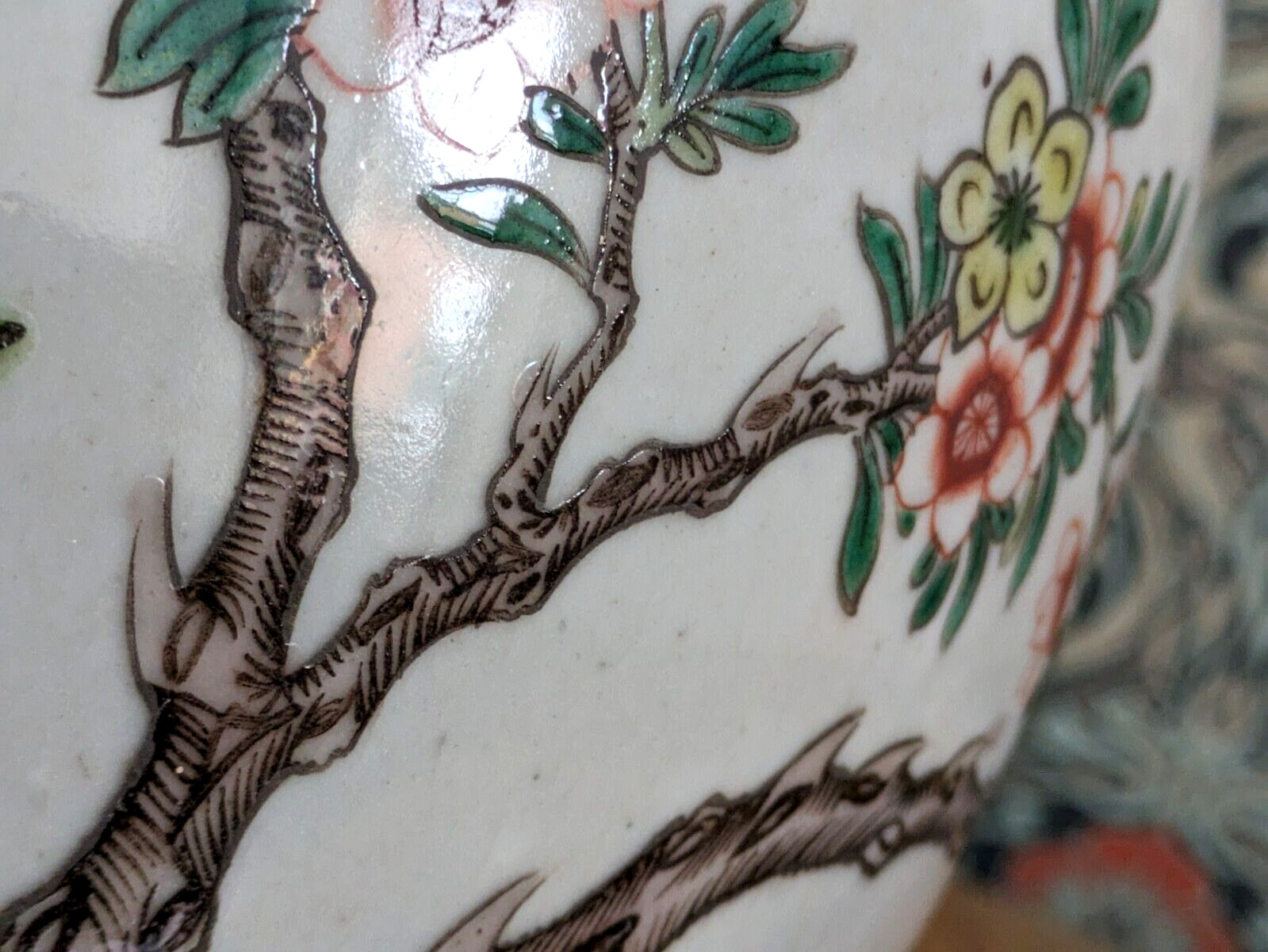19th Century Chinese Famille Verte Porcelain Qing Kangxi Ginger Jar Antique 35cm