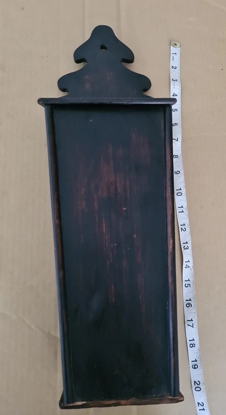 Antique GEORGE llll Oak Wall Hanging Candle Box,Salt Box, Trinket Box Storage