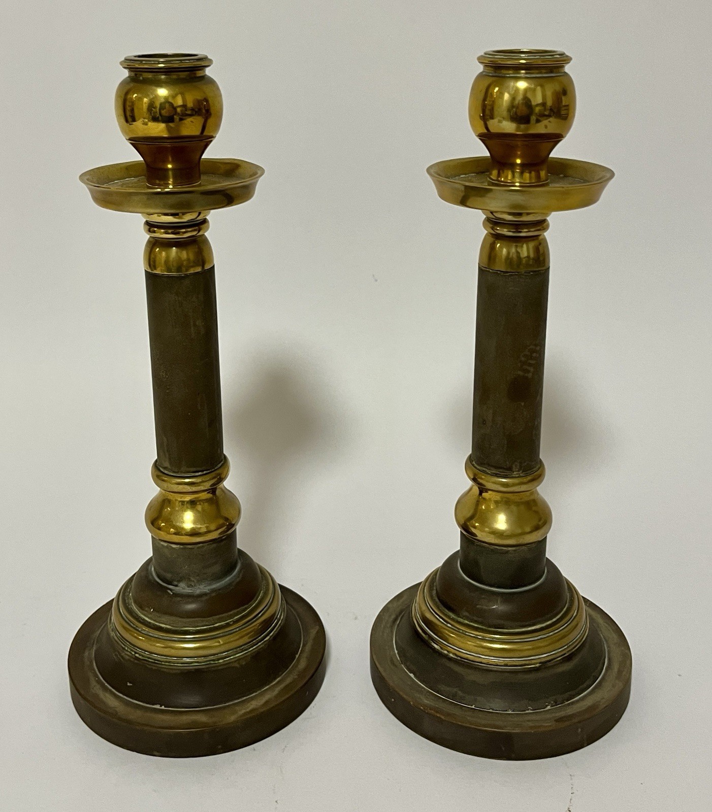 Pair of Good Quality Antique Edwardian Brass Candlesticks