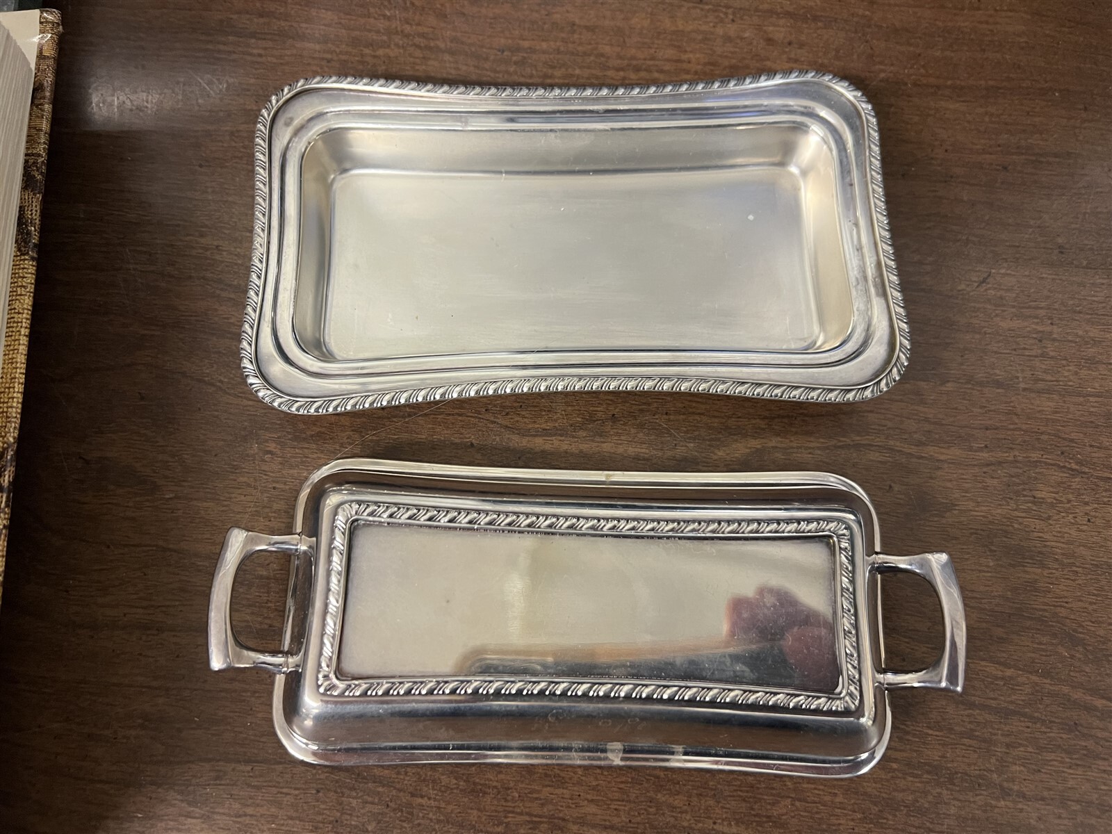 Cresent Silver Plate Butter Dish 1/4 lb.