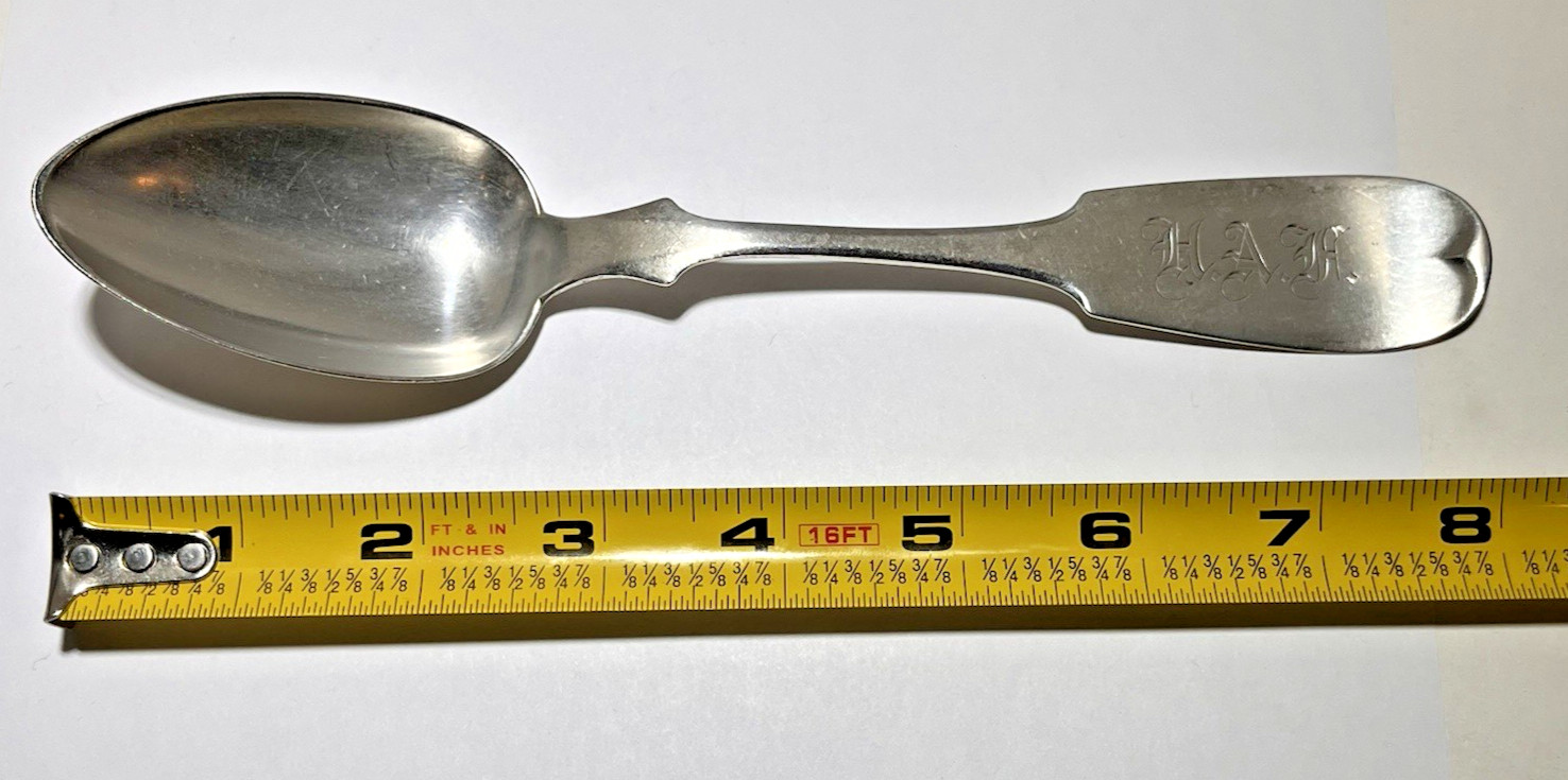 2 Coin Silver Serving Spoons W/Monograms 88.4 Grams