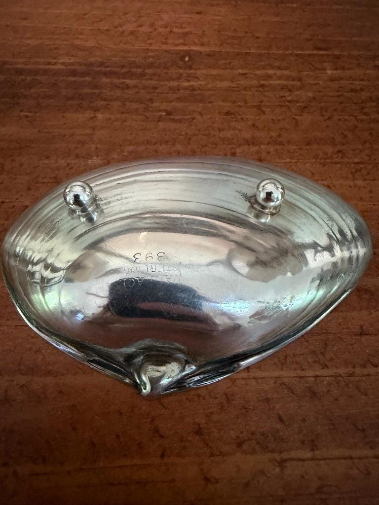 Wallace Sterling Silver (.925) Footed Clam Shell Figural Bowl # 393