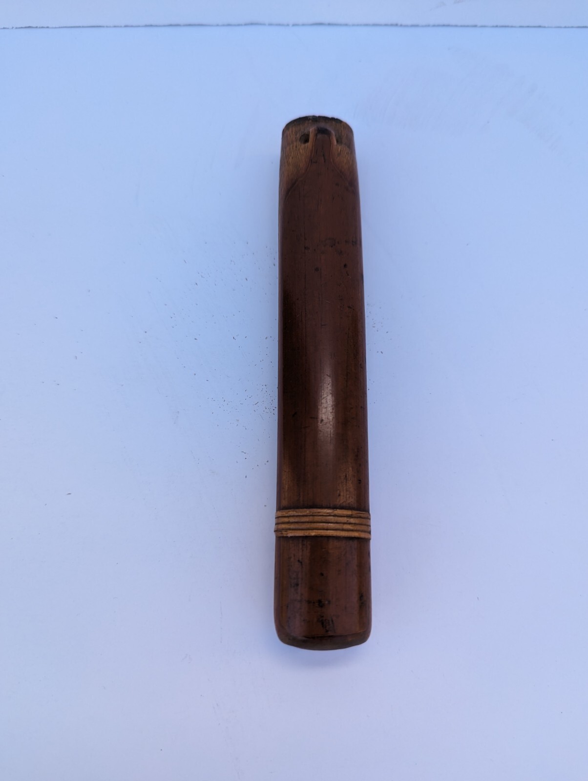 Antique Japanese Edo Meiji Era Bamboo Pipe Holder 6″