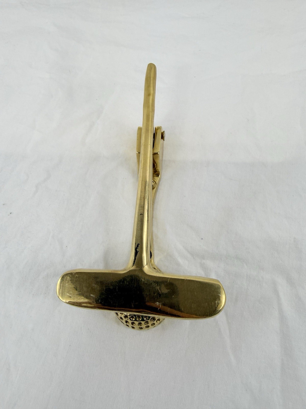 Vintage Solid Brass Golf Ball And Putter Door Knocker 6.5 In Tall Penco