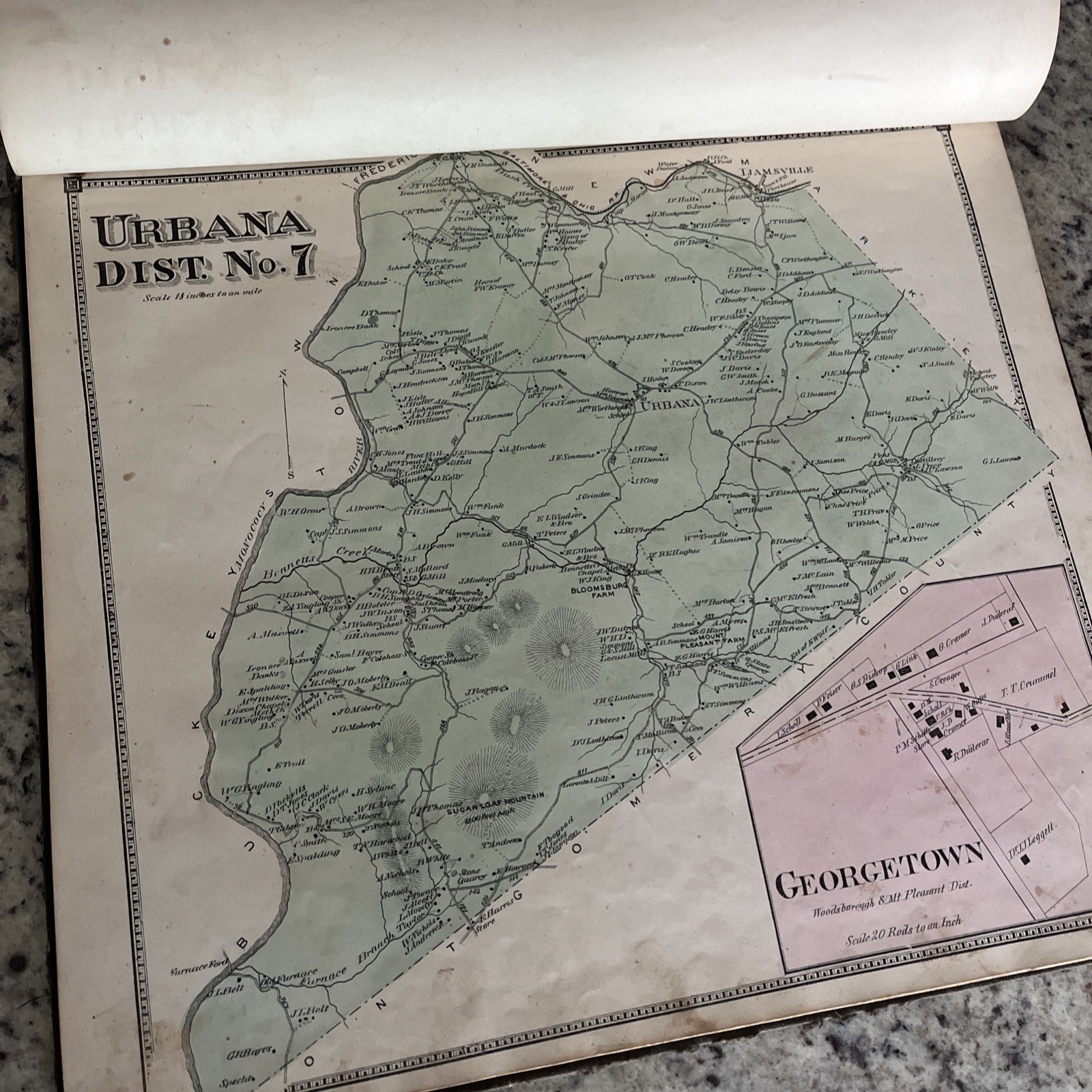 Antique Original 1873 Frederick County & City MD Atlas Survey Map Book Titus Co.