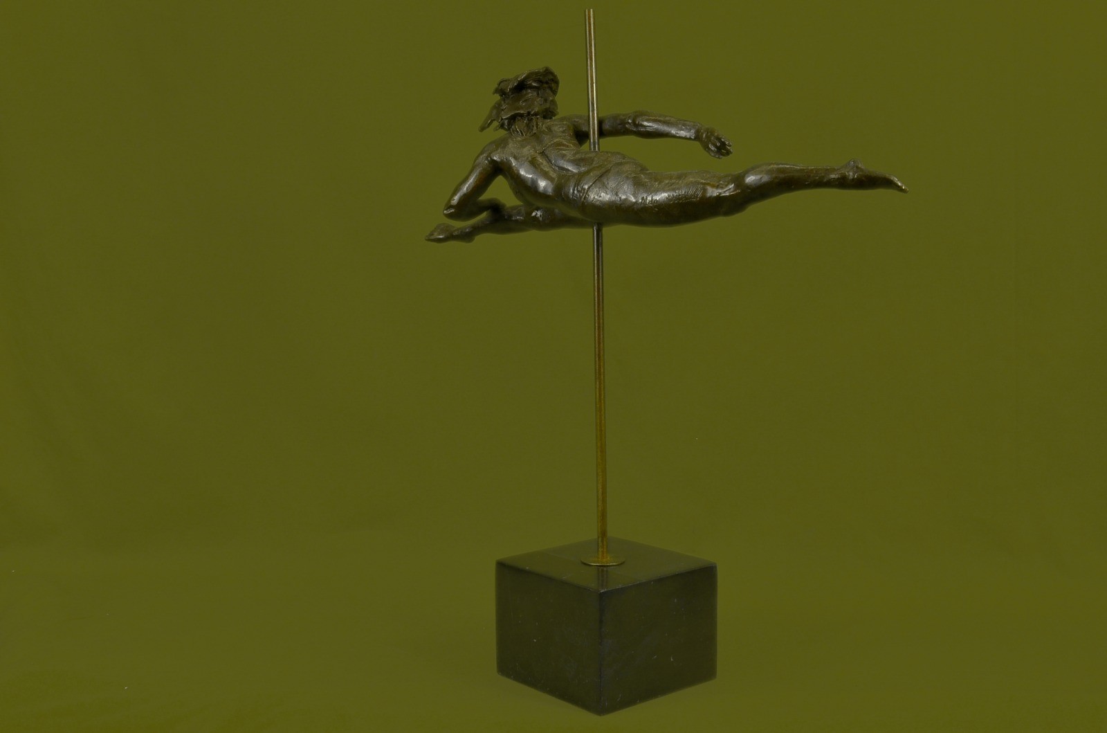 Original Art Deco Nude Talented Gymnast Trophy Bronze Sculpture Figurine Statue