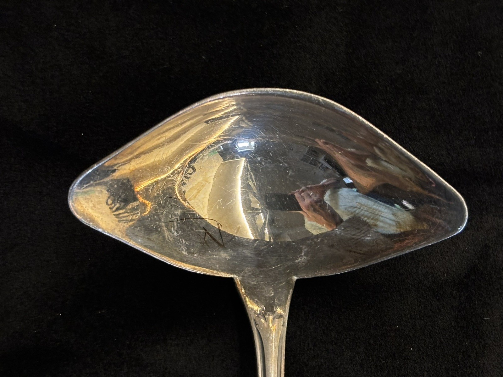 Antique Germany AWS Wellner Silver Plate Ladle Soup Gravy Spoon 7 1/8”