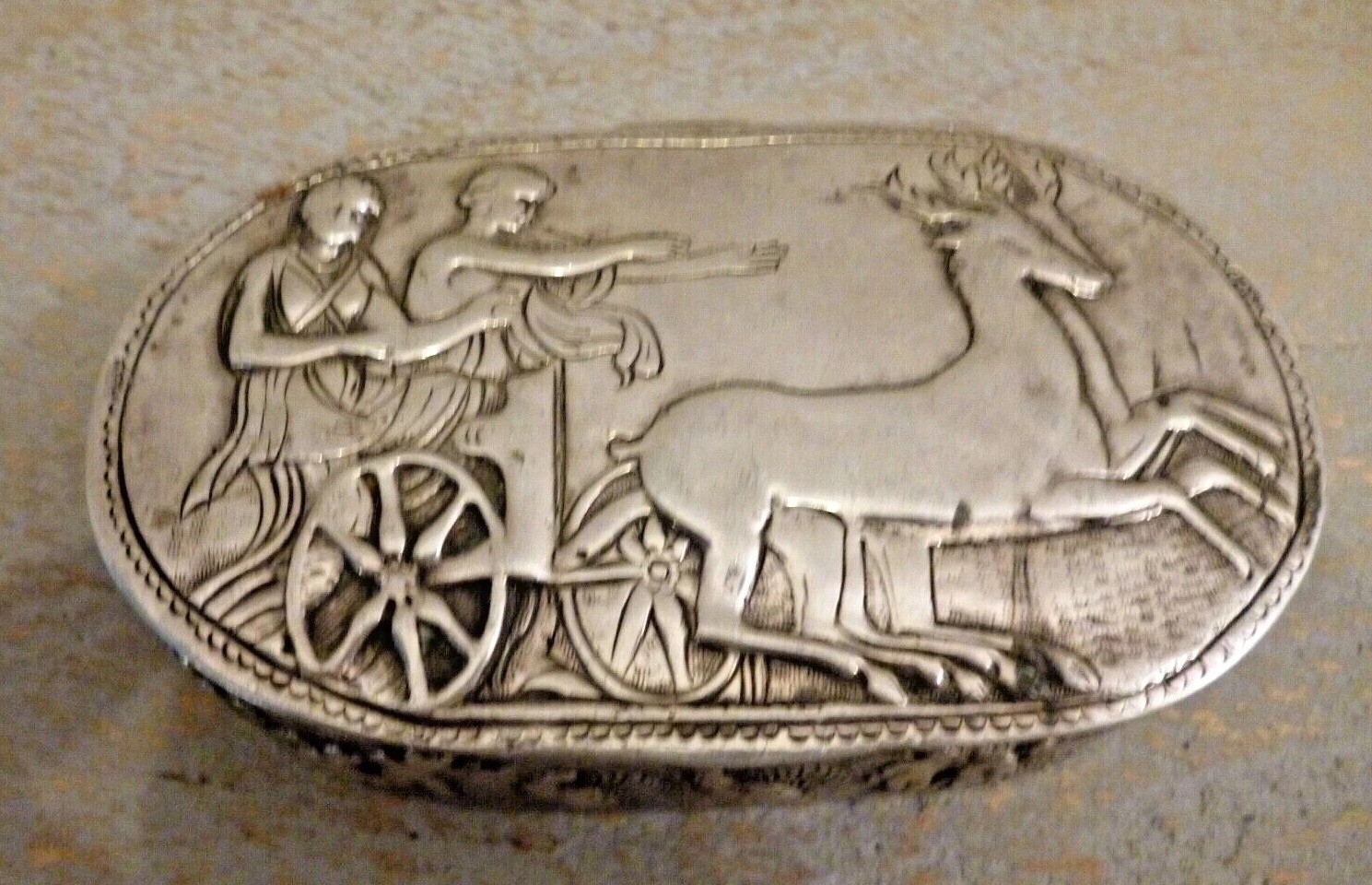 Antique Unique Continental Silver Highly Decorated Presentation Box C 1920’s