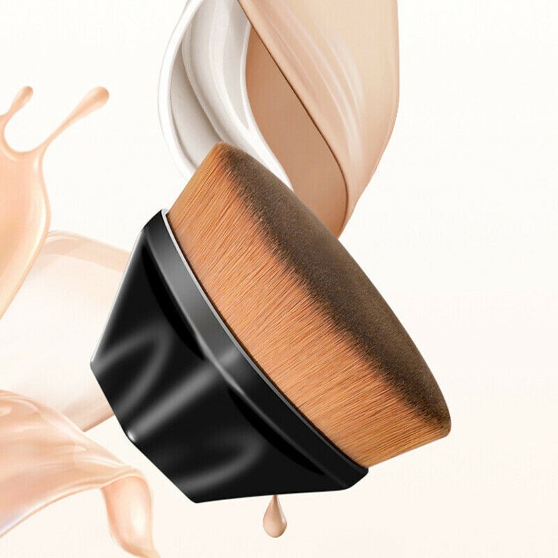 2pcs Foundation Makeup Brush Flat Top Kabuki Hexagon Face Blush Liquid Powder