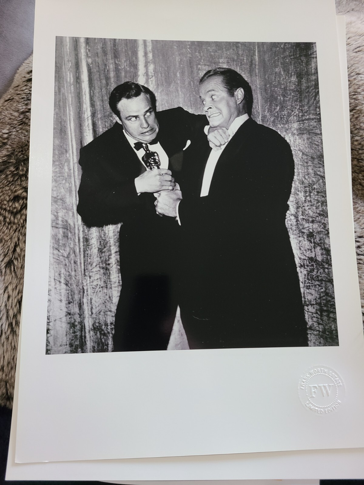 Rare Bob Hope Marlon Brando Bette Davis Grace Kelly Lithograph Stamped W/COA
