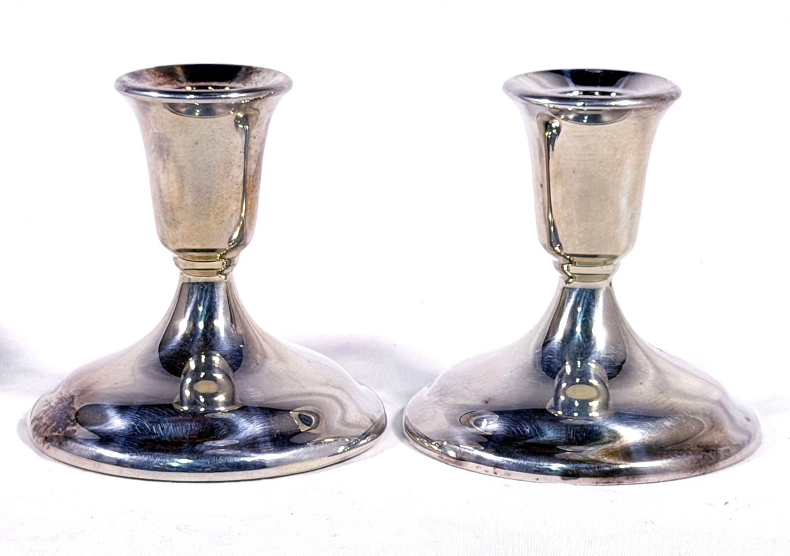 International Silver Sterling Plate Vintage Candlestick Pair Candle Holders