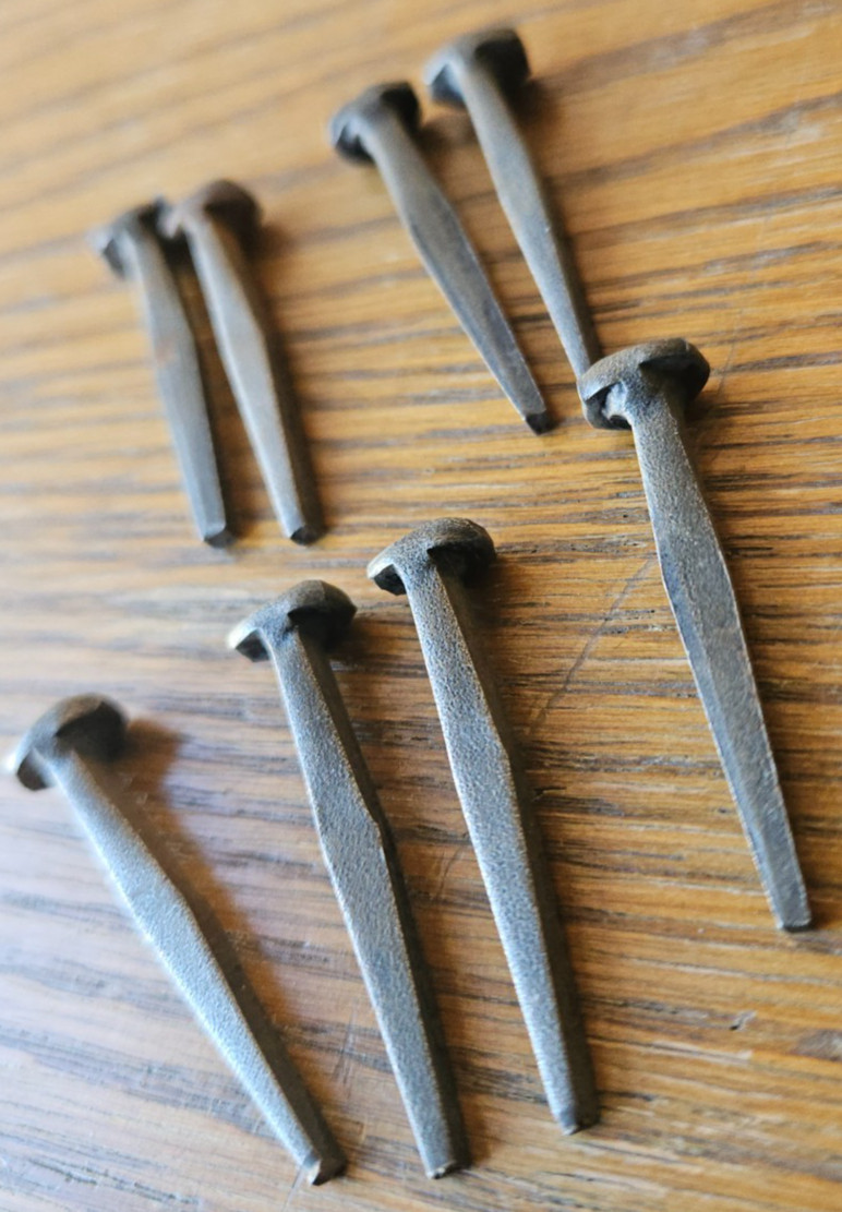 ROSE HEAD NAILS. ORIGINAL ANTIQUES!. SET OF 8. STILL FUNCTIONAL