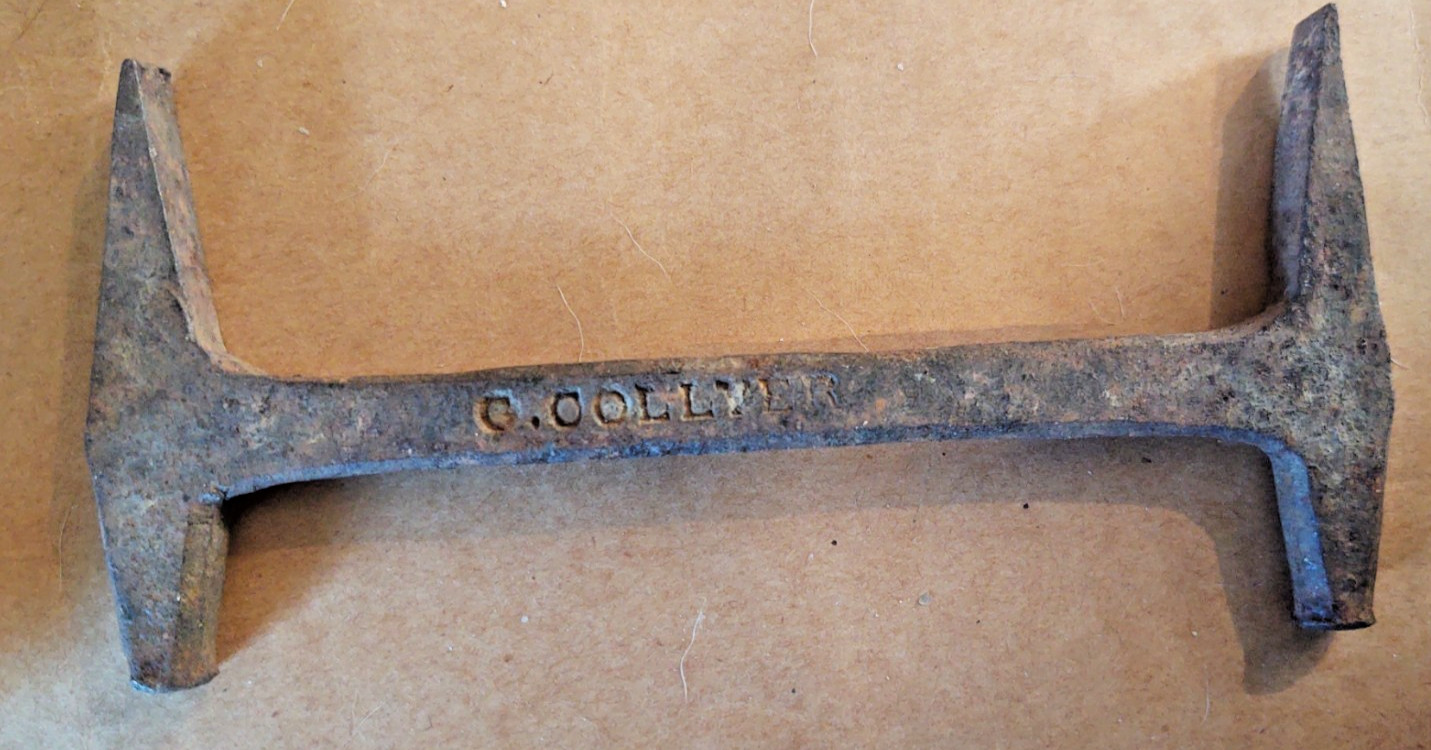 Antique Primitive hand Forged Blacksmith Tool / Farrier , Crate , ? G. Collver