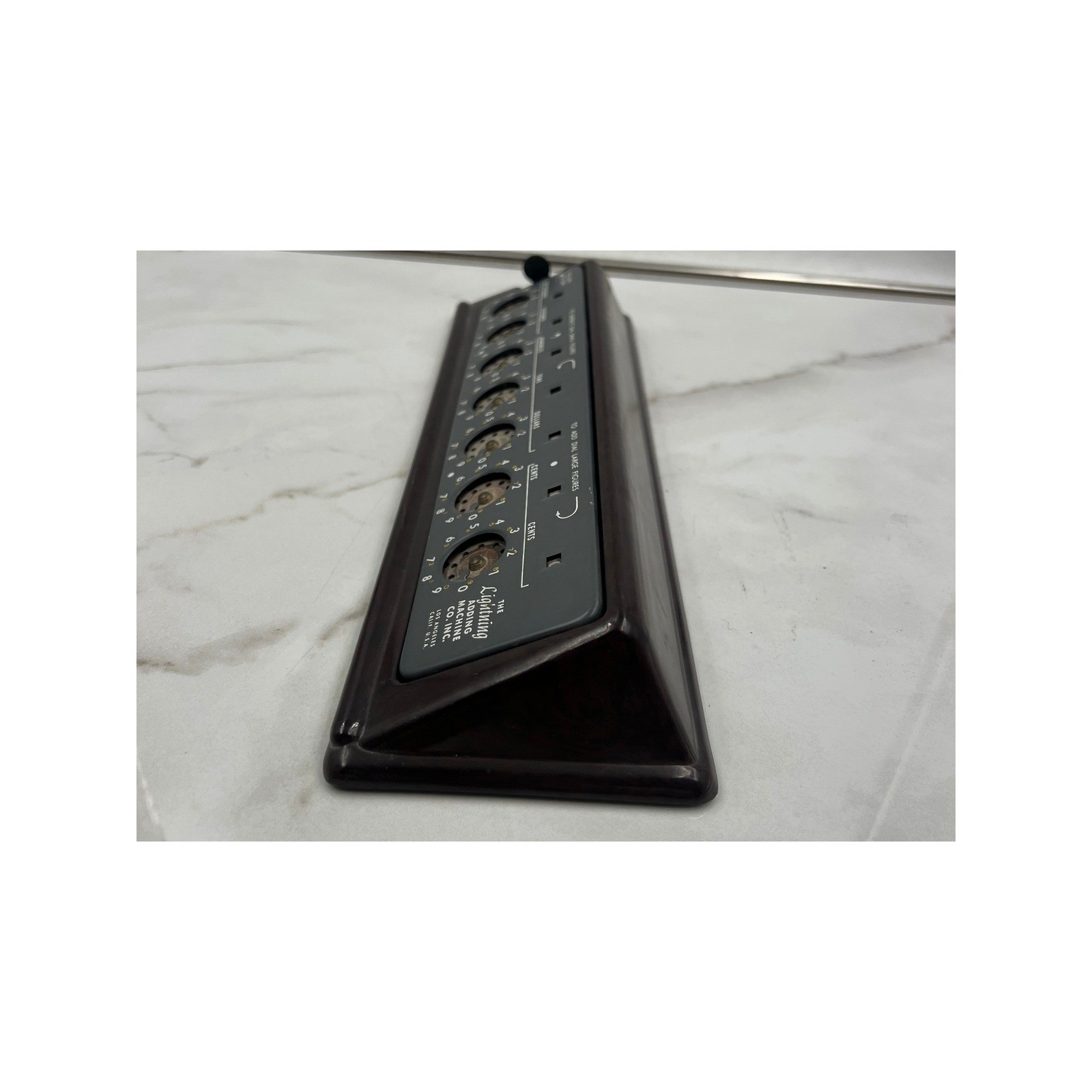 Vintage Lightning Adding Machine Co Mechanical Calculator Desk Adder Los Angeles