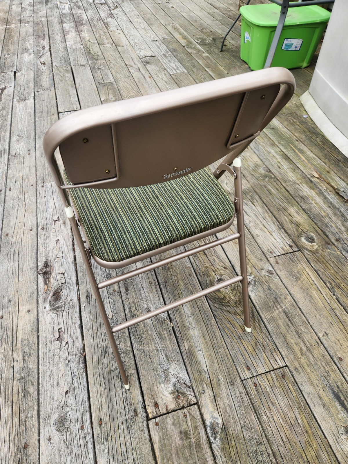 Vintage Set 2 Samsonite Green Oslo Folding Chairs Mid-Century Modern MCM