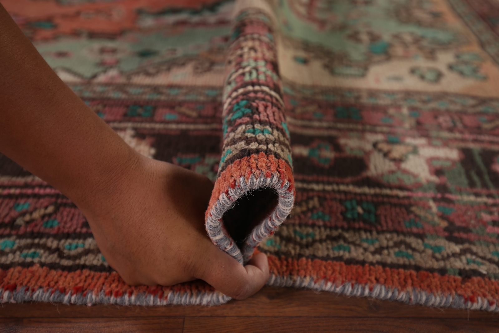 Vintage Rust Wool Hamedan Living Room Rug 7×10 Traditional Handmade Area Carpet