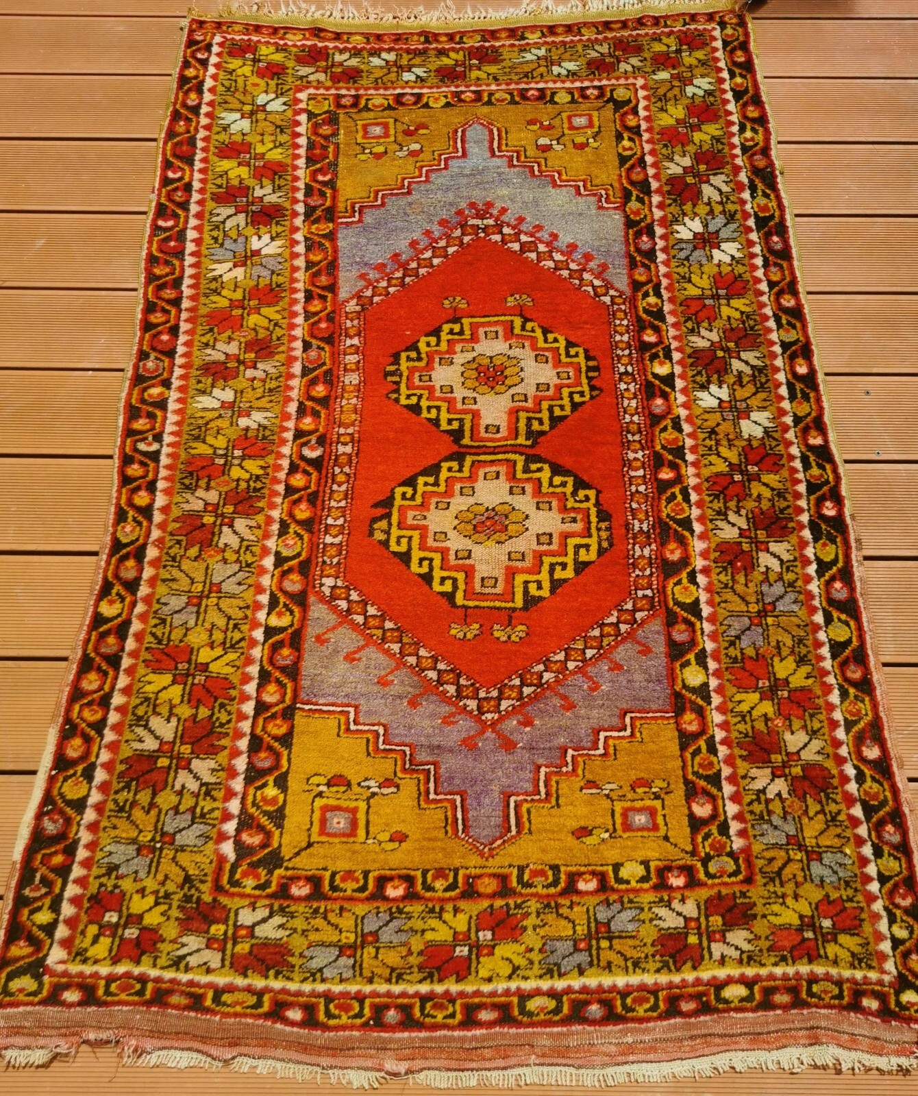 Antique, splendid prayer rug, Anatolia around 1920, 66 x 42 in.