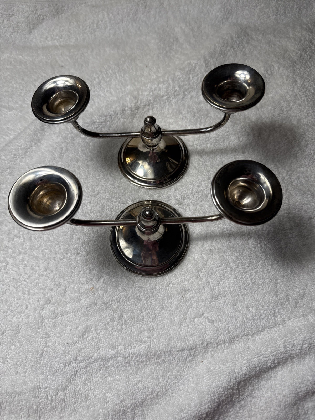 VTG Sterling Candleholder Pair By Elgin Silversmith Co – ELSILCO. 1940s