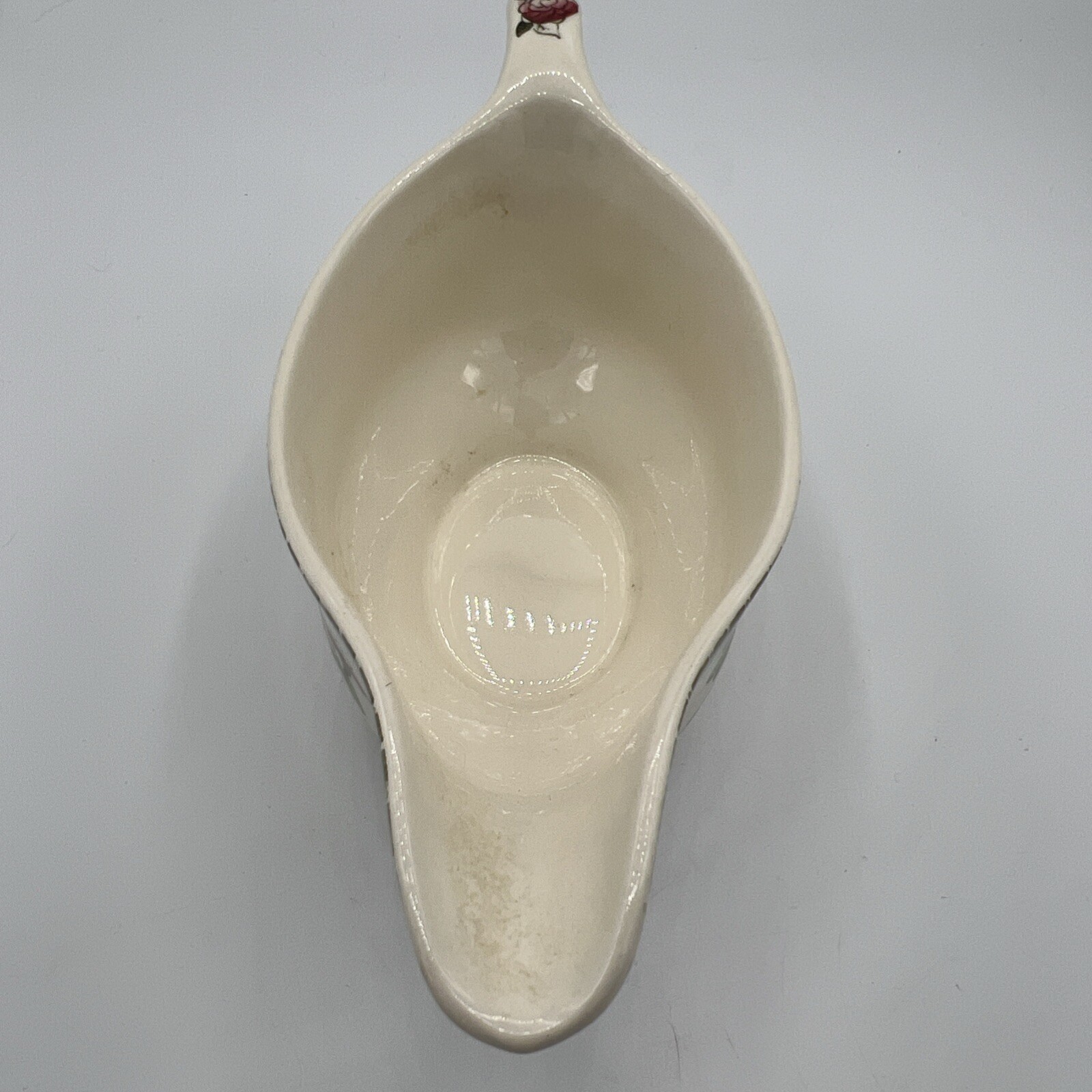Vintage Johnson Bros. England Indian Tree Gravy Boat Green Key Off White 8.5×3.5