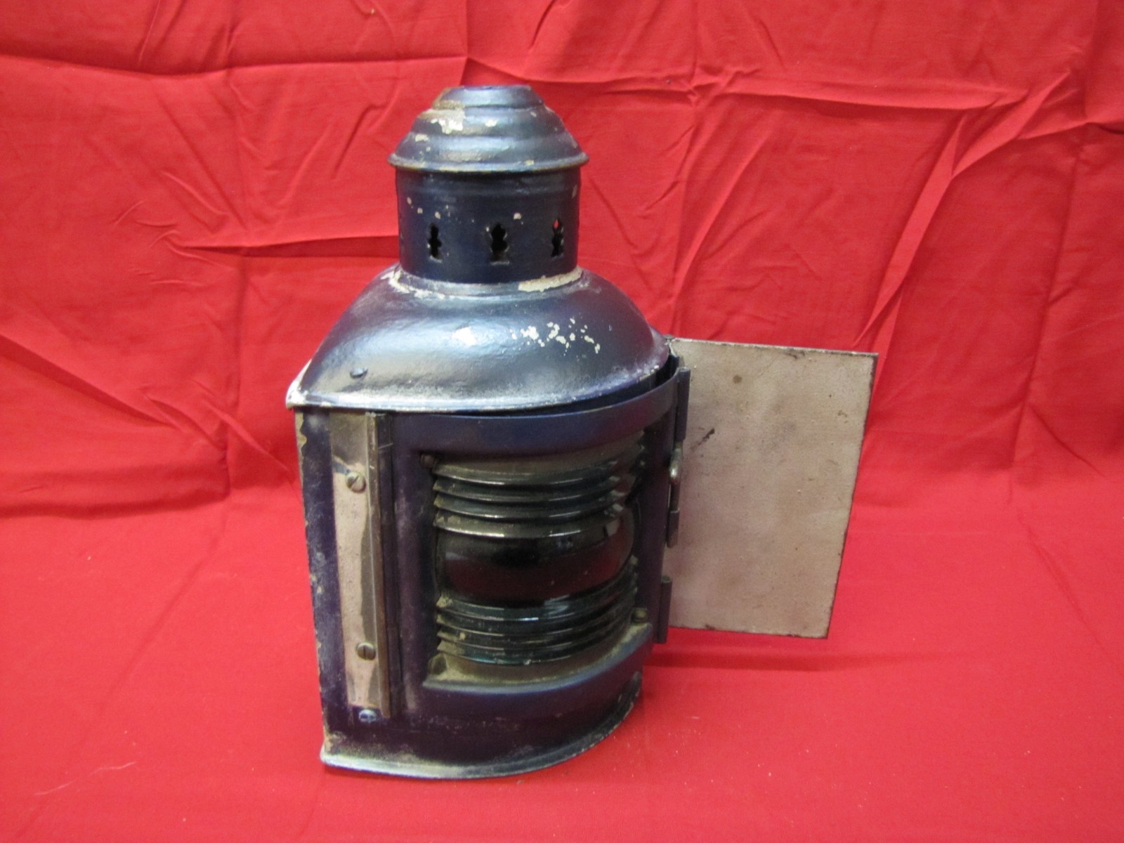 Vintage Perko E-Lite Marine Bow Lantern with Red and Green Glass Panels