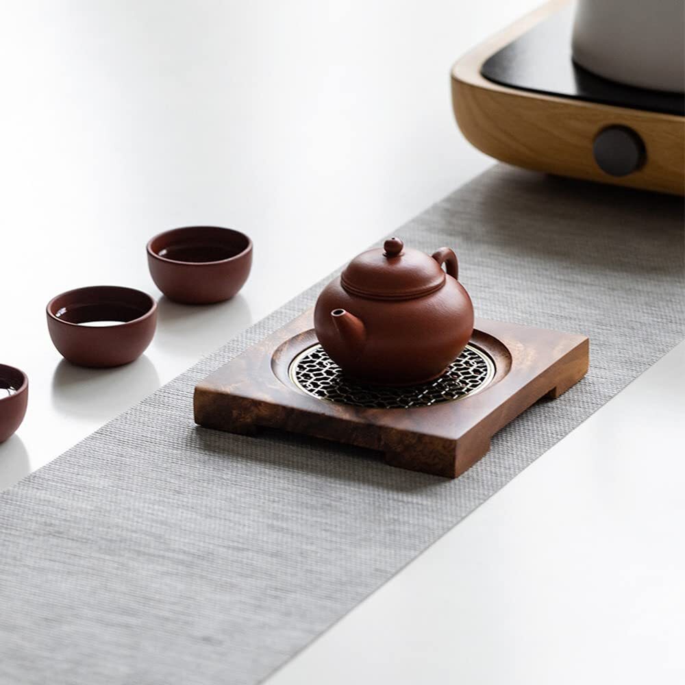 14cm Wooden Tea Holder Cup Mat Tea Tray Tea Set Tea Ceremony Decor