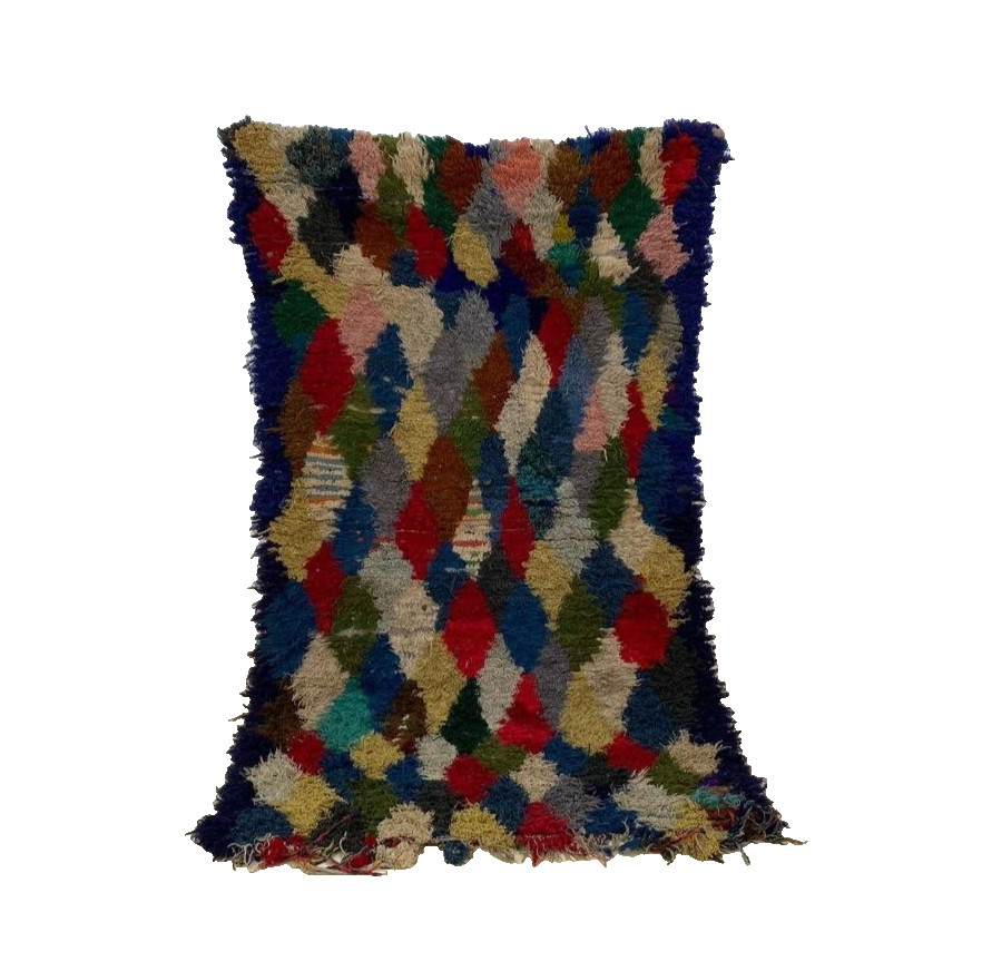 Unique Moroccan Cotton Vintage Berber Rug Multicolor Home Decor Rug 3’2×6’1 ft