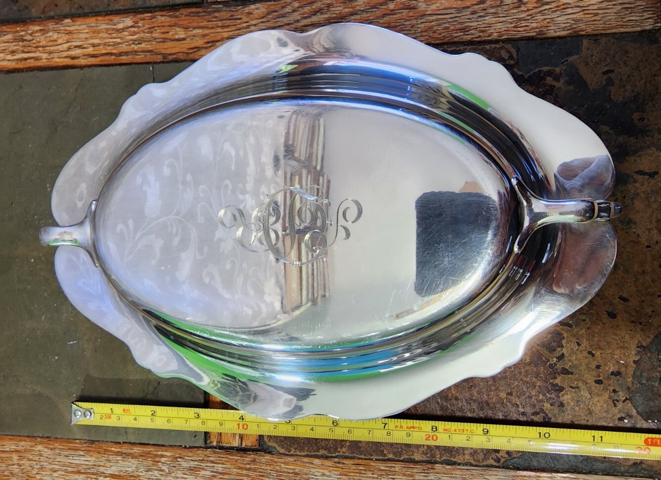 😃 LBS CO SUPERFINE SILVERPLATED DOUBLE VEGETABLE 🥔🥕🥒🍅 SERVING DISH